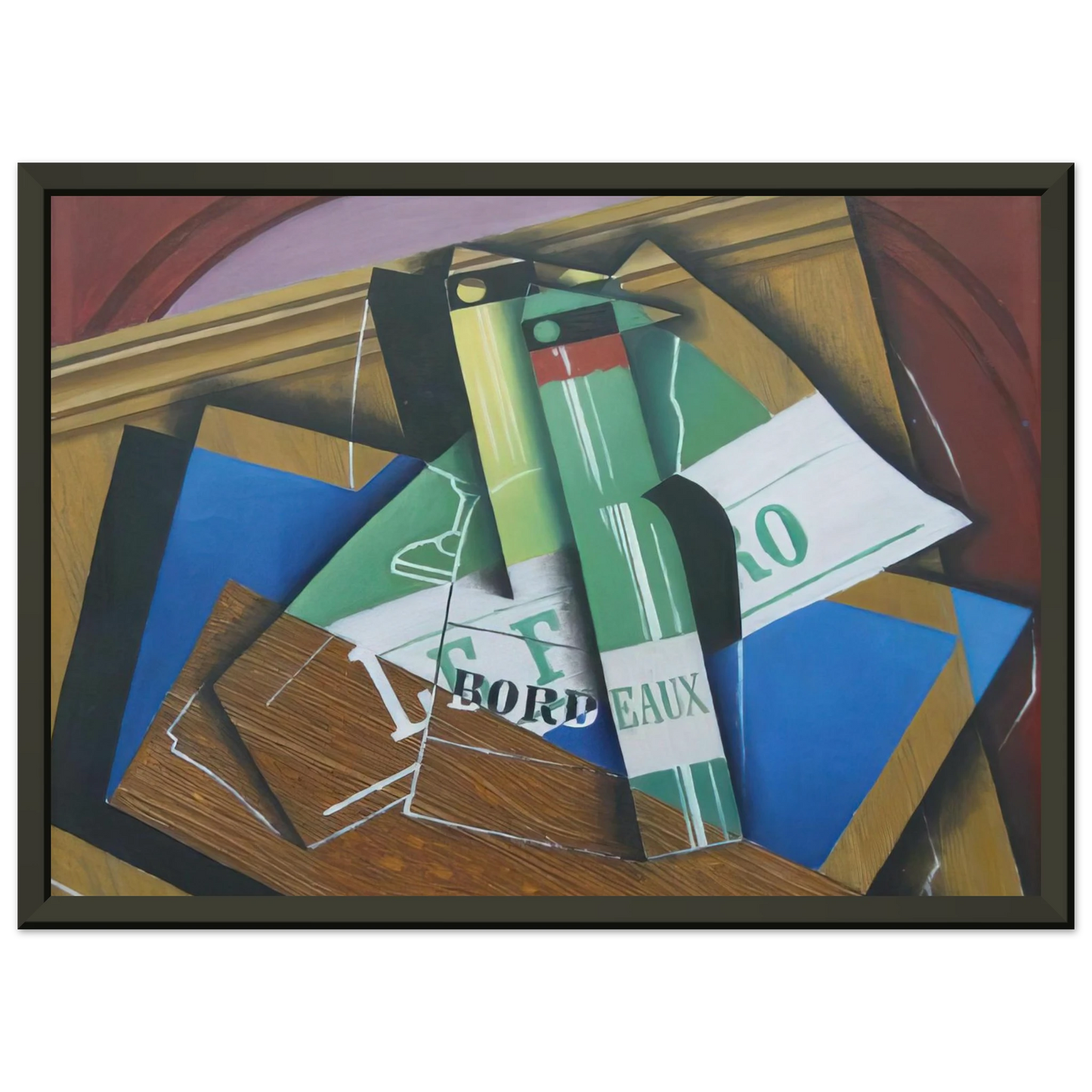 Juan Gris THE BORDEAUX BOTTLE 1915 Framed Art Print - Aluminum Frame - 60x80 cm / 24x32 inches