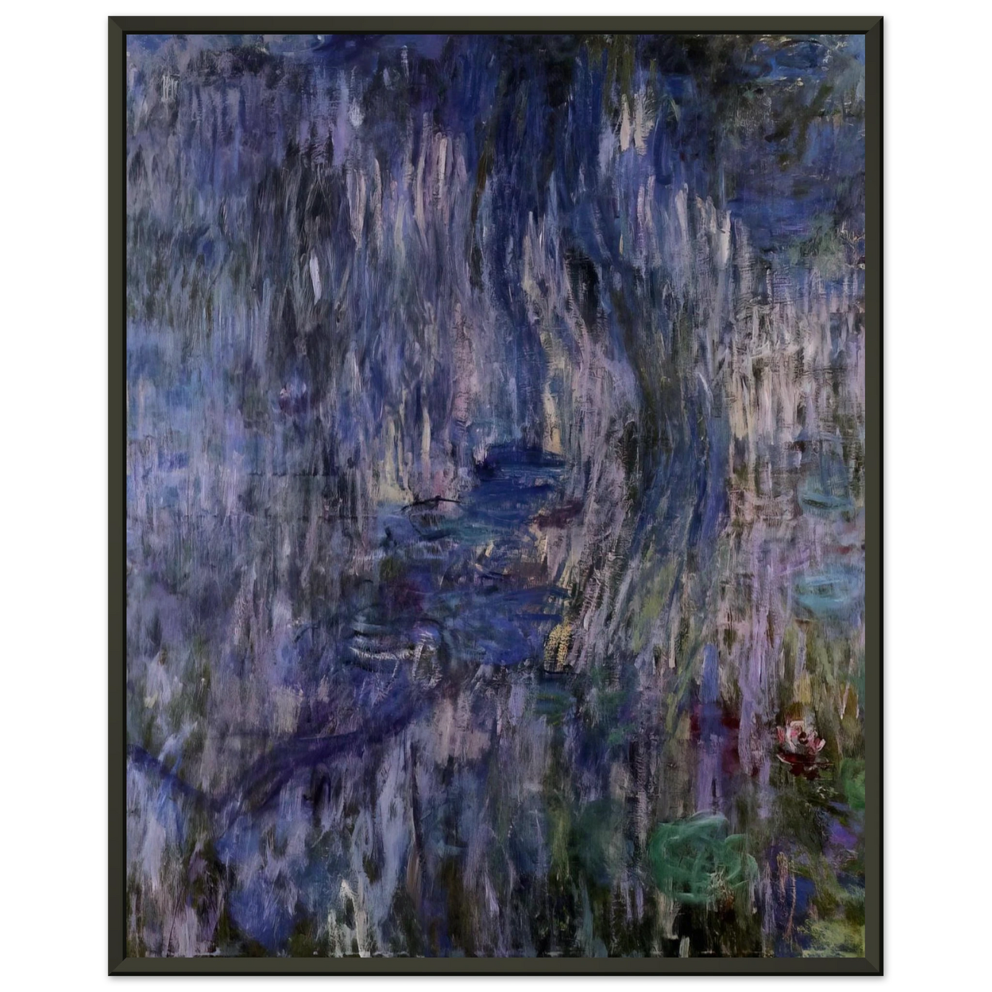 claude monet Water Lilies Reflection of a Weeping Willows Framed Art Print - Aluminum Frame - 60x80 cm / 24x32 inches