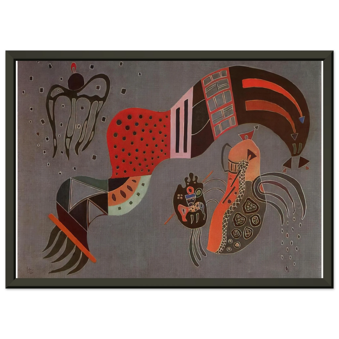 Wassily Kandinsky TEMPERED ELAN 1944 Framed Art Print - Aluminum Frame - 70x100 cm / 28x40 inches