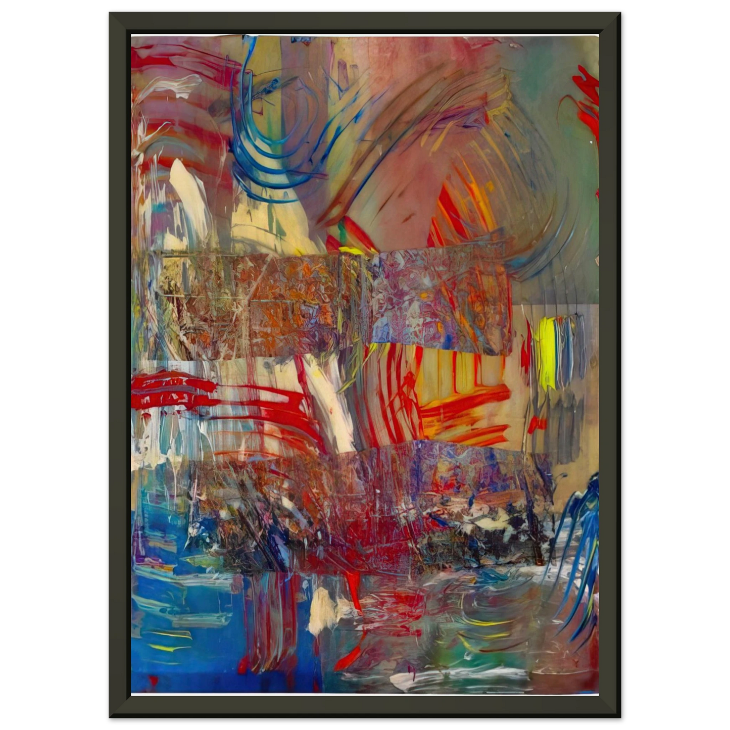 Sam Gilliam Horses Upside Down Framed Art Print - Aluminum Frame - 60x80 cm / 24x32 inches