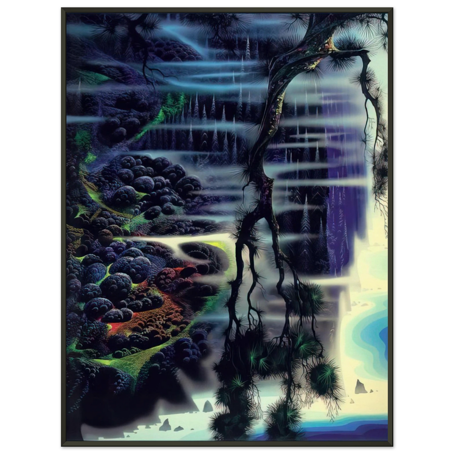 Eyvind Earle  Seaside Splendor Framed Art Print  - Aluminum Frame - 60x80 cm / 24x32 inches