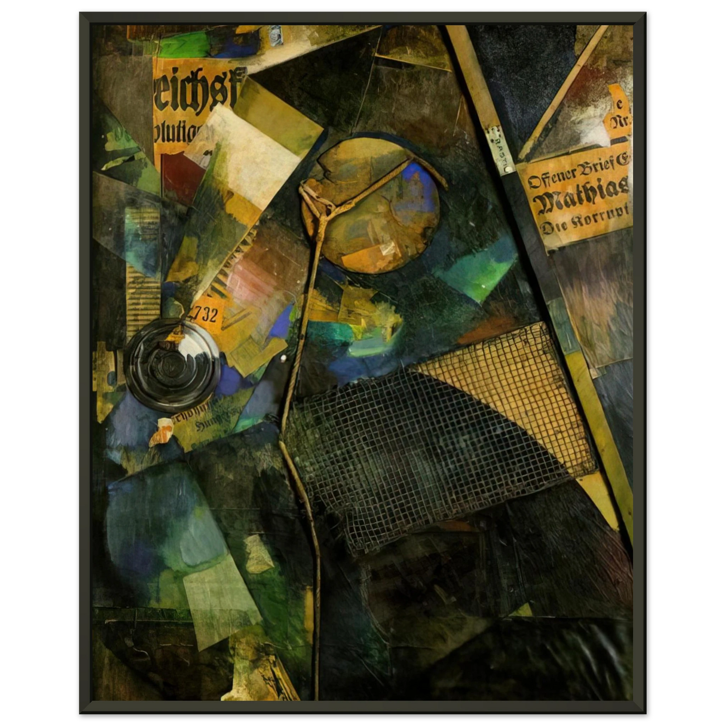 Kurt Schwitters MERZ PICTURE 25A THE STAR PICTURE 1920 Framed Art Print - Aluminum Frame - 70x100 cm / 28x40 inches