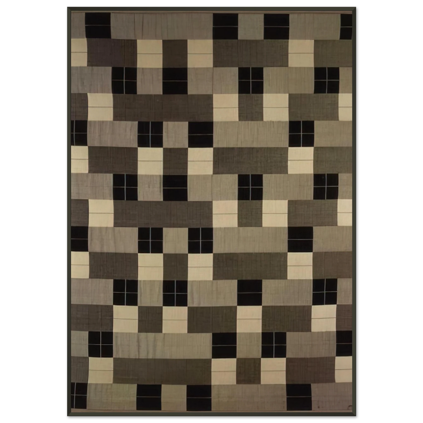 Anni Albers BLACK WHITE GRAY 1964 Framed Art Print - Aluminum Frame - 21x29.7 cm / 8x12"