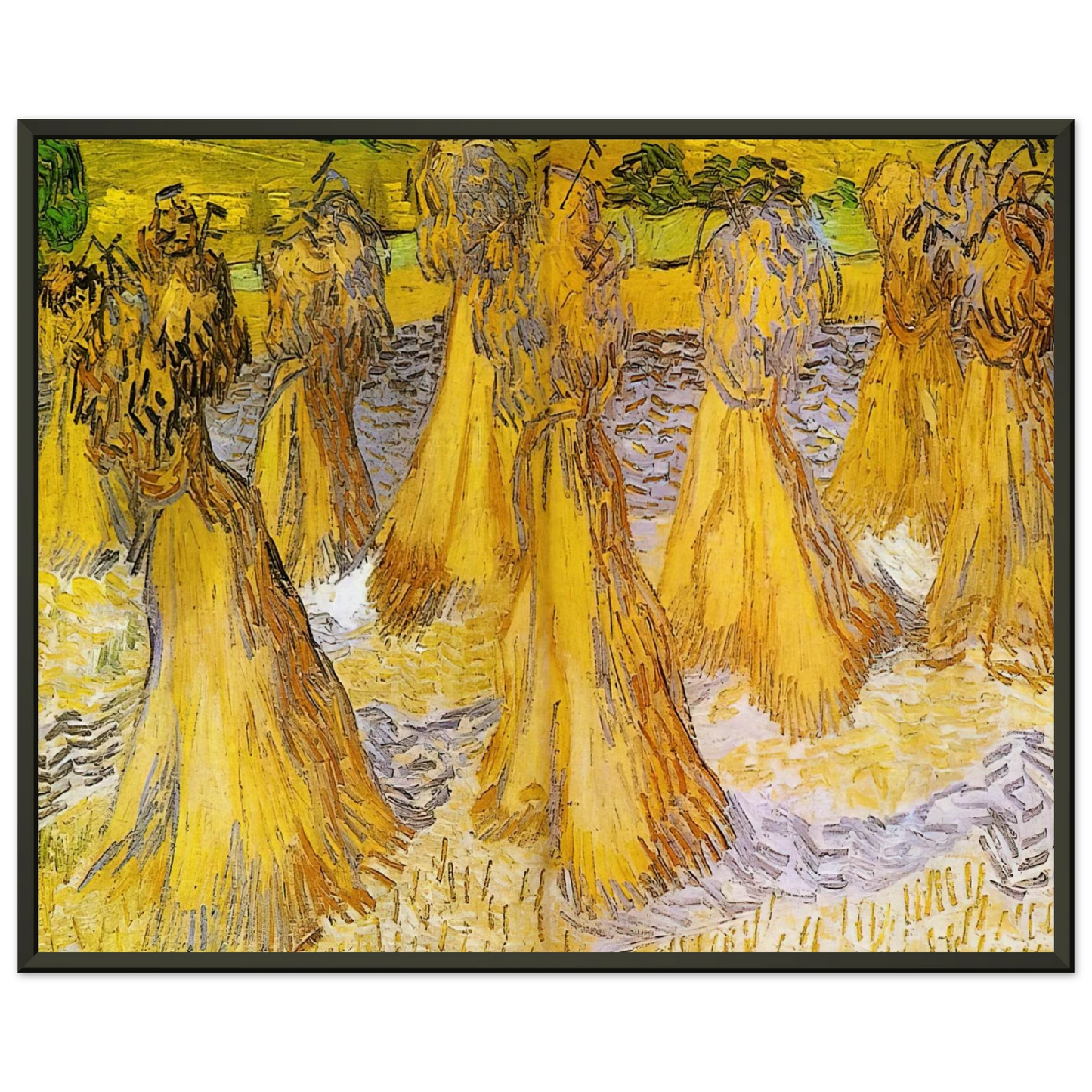 Vincent van Gogh  Sheaves of Wheat Framed Art Print  - Aluminum Frame - 70x100 cm / 28x40 inches
