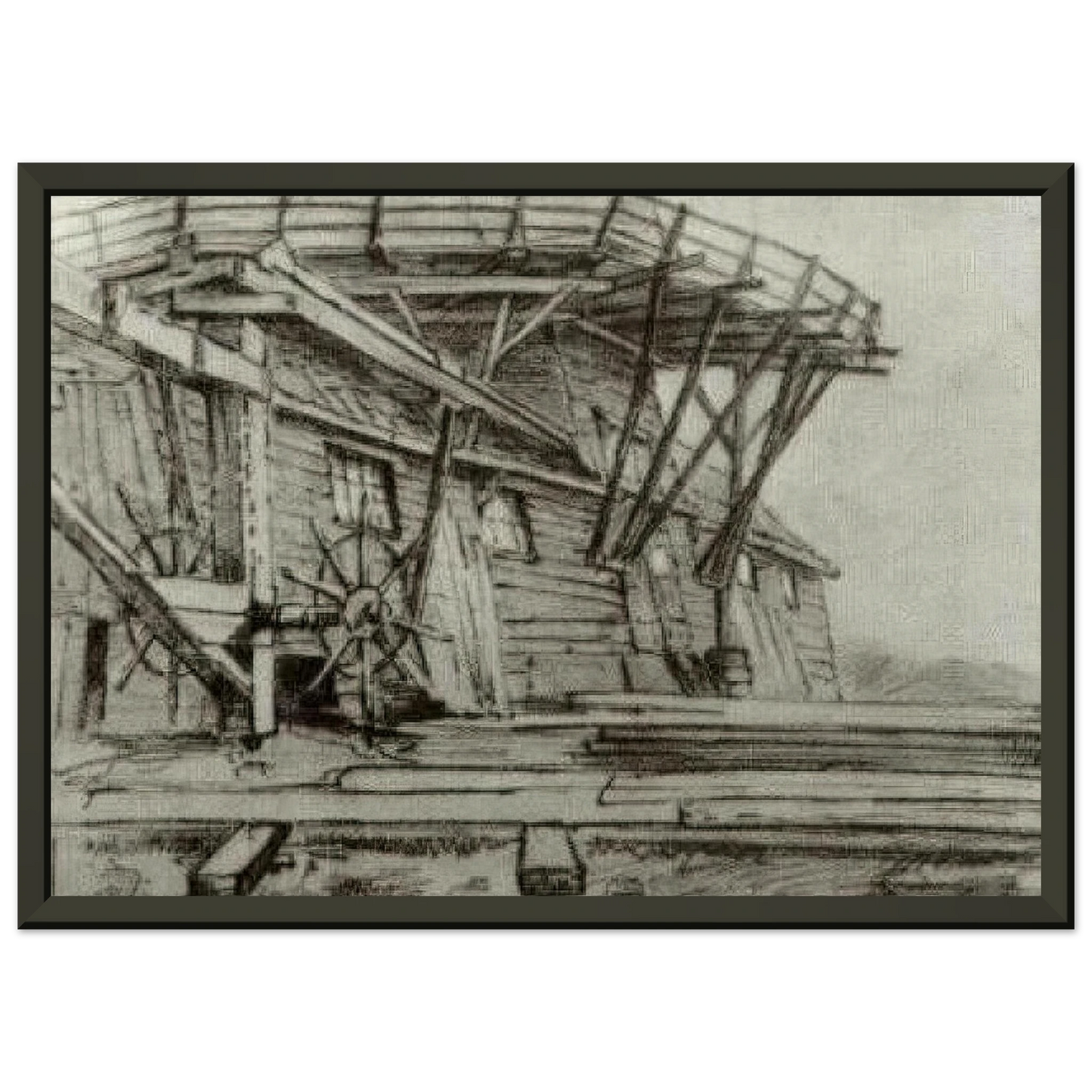Vincent van Gogh  Saw Mill Framed Art Print  - Aluminum Frame - 70x100 cm / 28x40 inches
