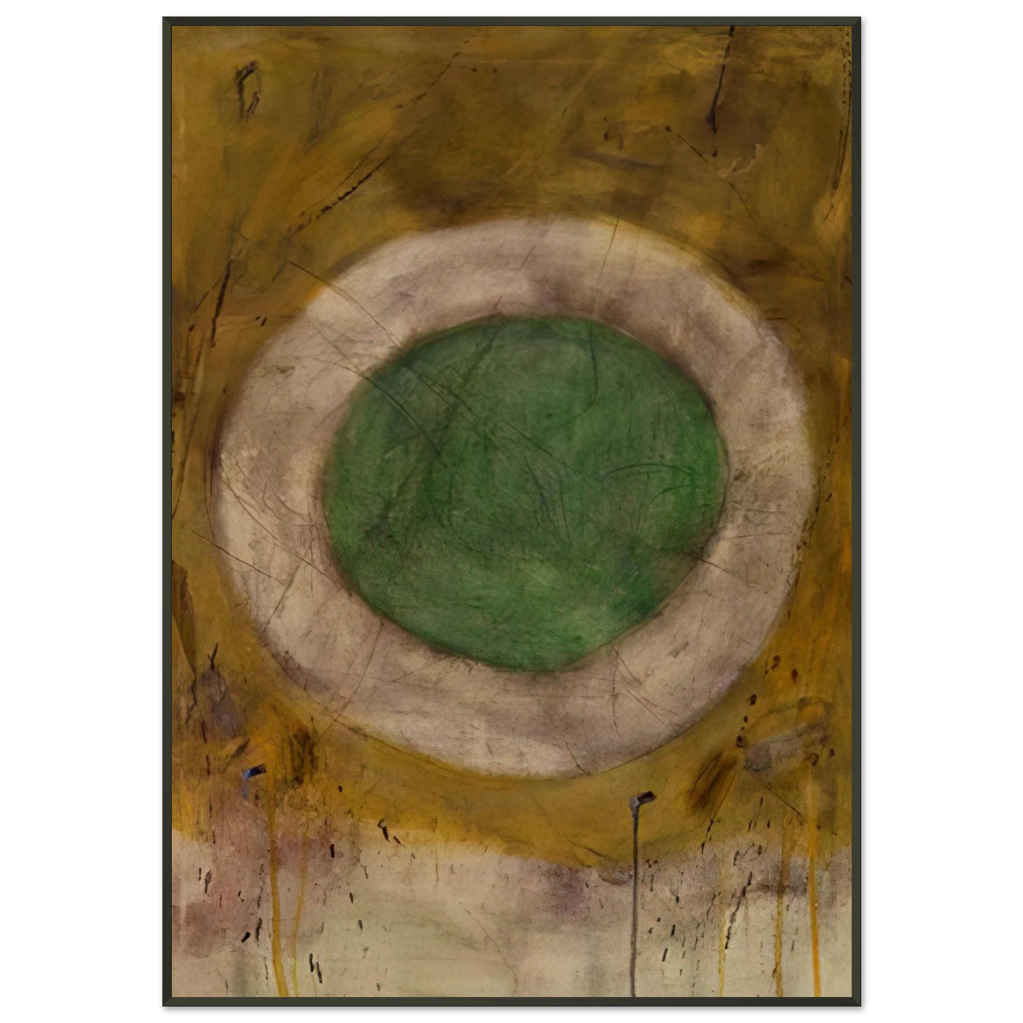 Gene Davis Green Glow 1958 Framed Art Print - Aluminum Frame - 21x29.7 cm / 8x12"