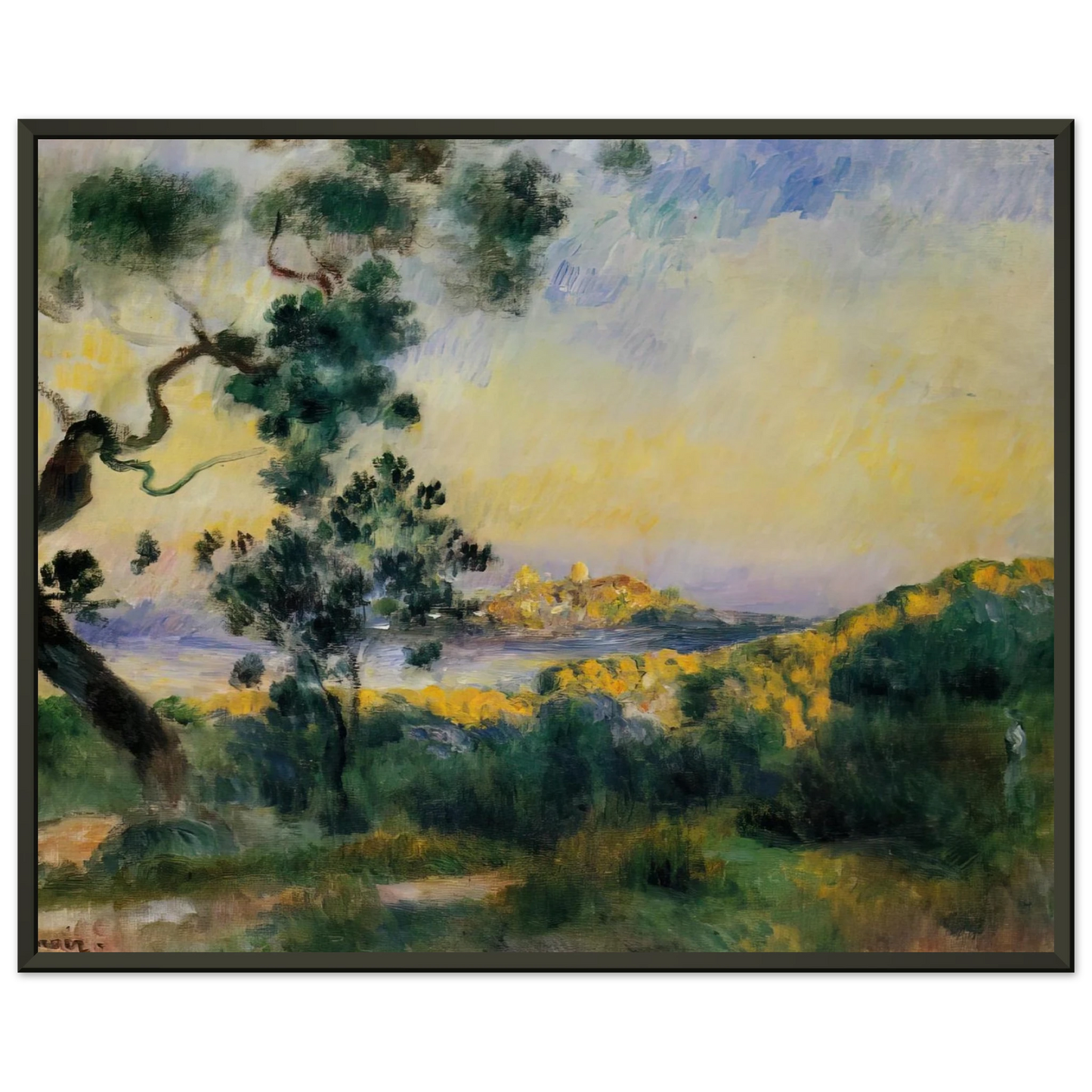 PierreAuguste Renoir View of Antibes Framed Art Print - Aluminum Frame - 70x100 cm / 28x40 inches