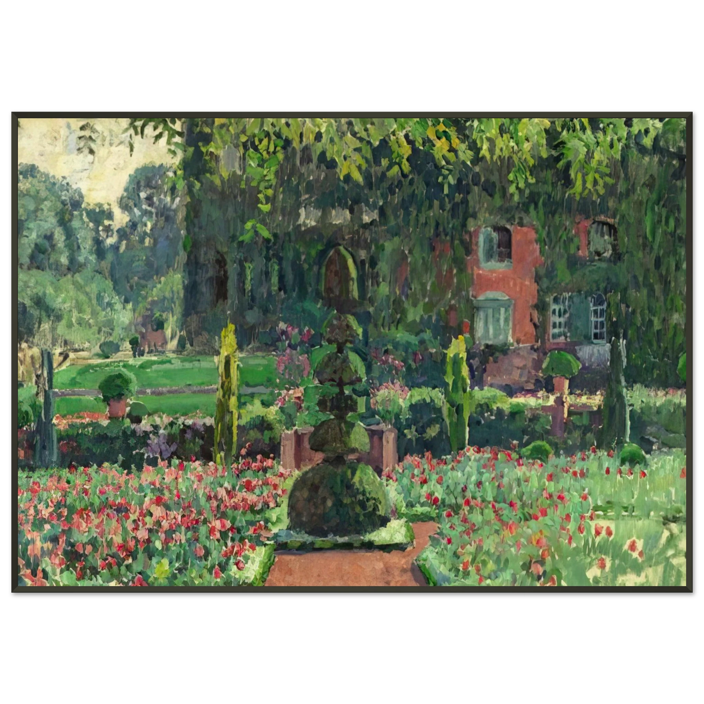 Theo van Rysselberghe GARDEN IN SUMMER 1924 Framed Art Print - Aluminum Frame - 21x29.7 cm / 8x12"