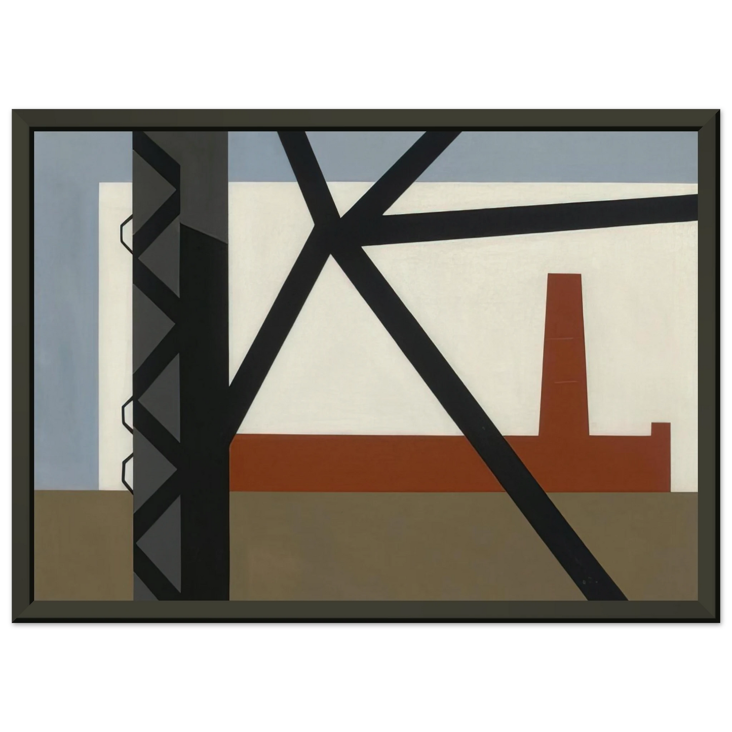 Ralston Crawford From the Bridge 1942 Framed Art Print - Aluminum Frame - 60x80 cm / 24x32 inches
