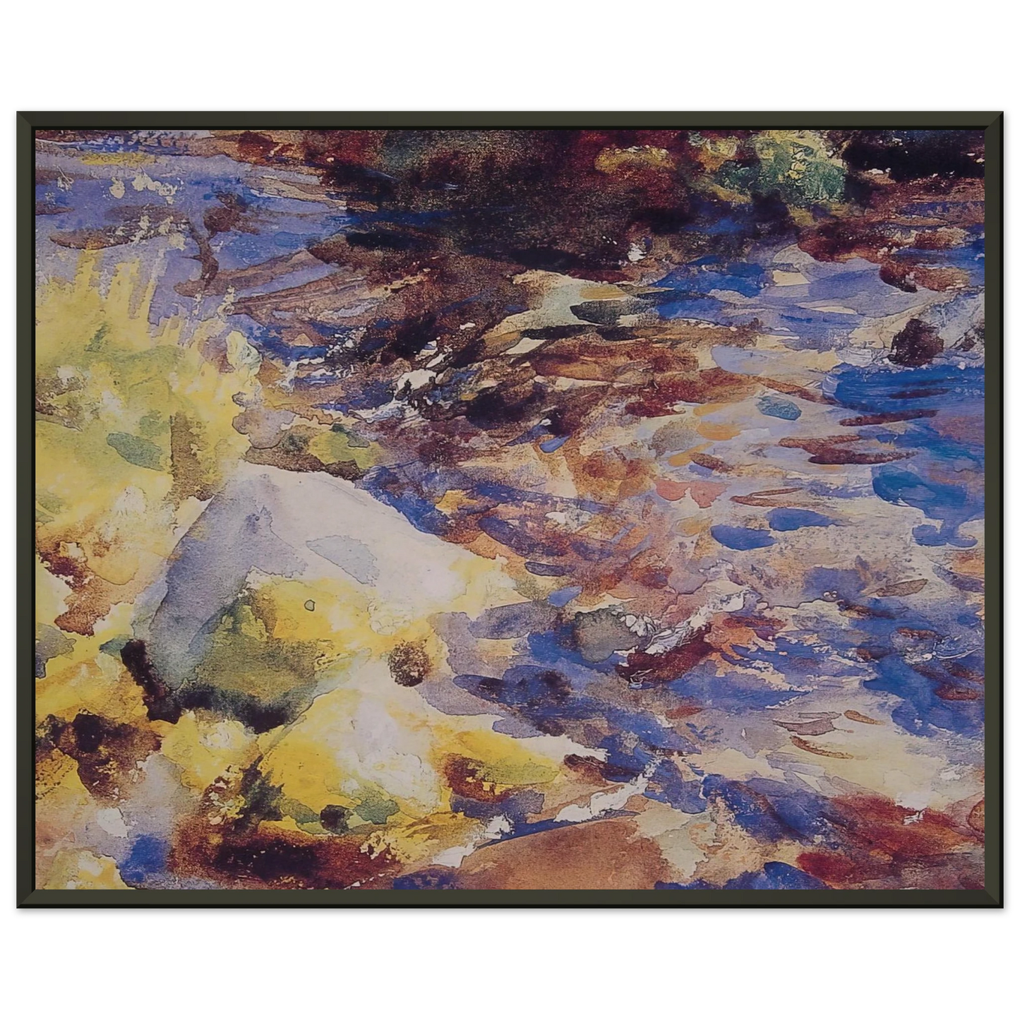 John Singer Sargent Reflections Rocks and Water Framed Art Print - Aluminum Frame - 70x100 cm / 28x40 inches