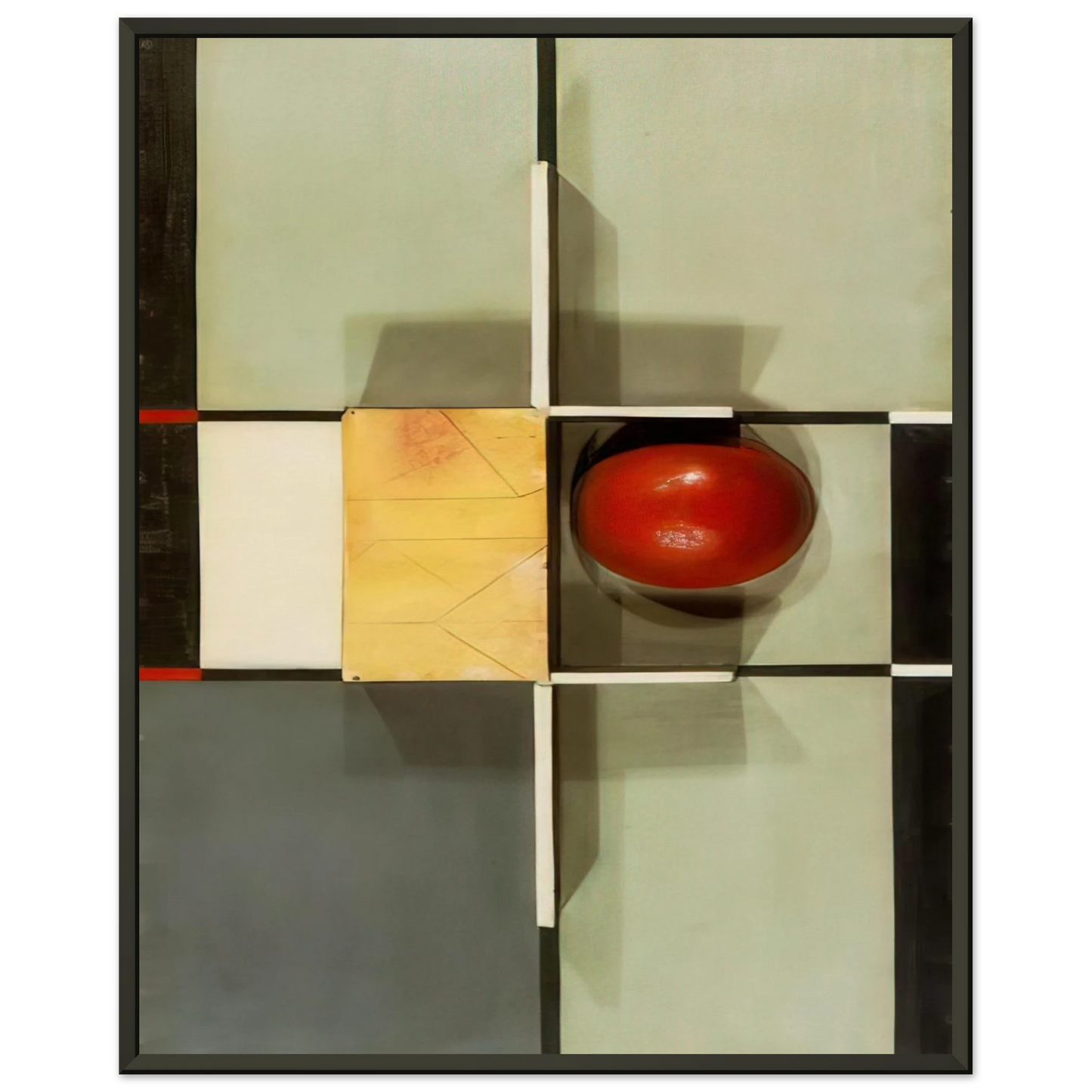 Kurt Schwitters RELIEF WITH CROSS AND SQUARE 1924 Framed Art Print - Aluminum Frame - 60x80 cm / 24x32 inches