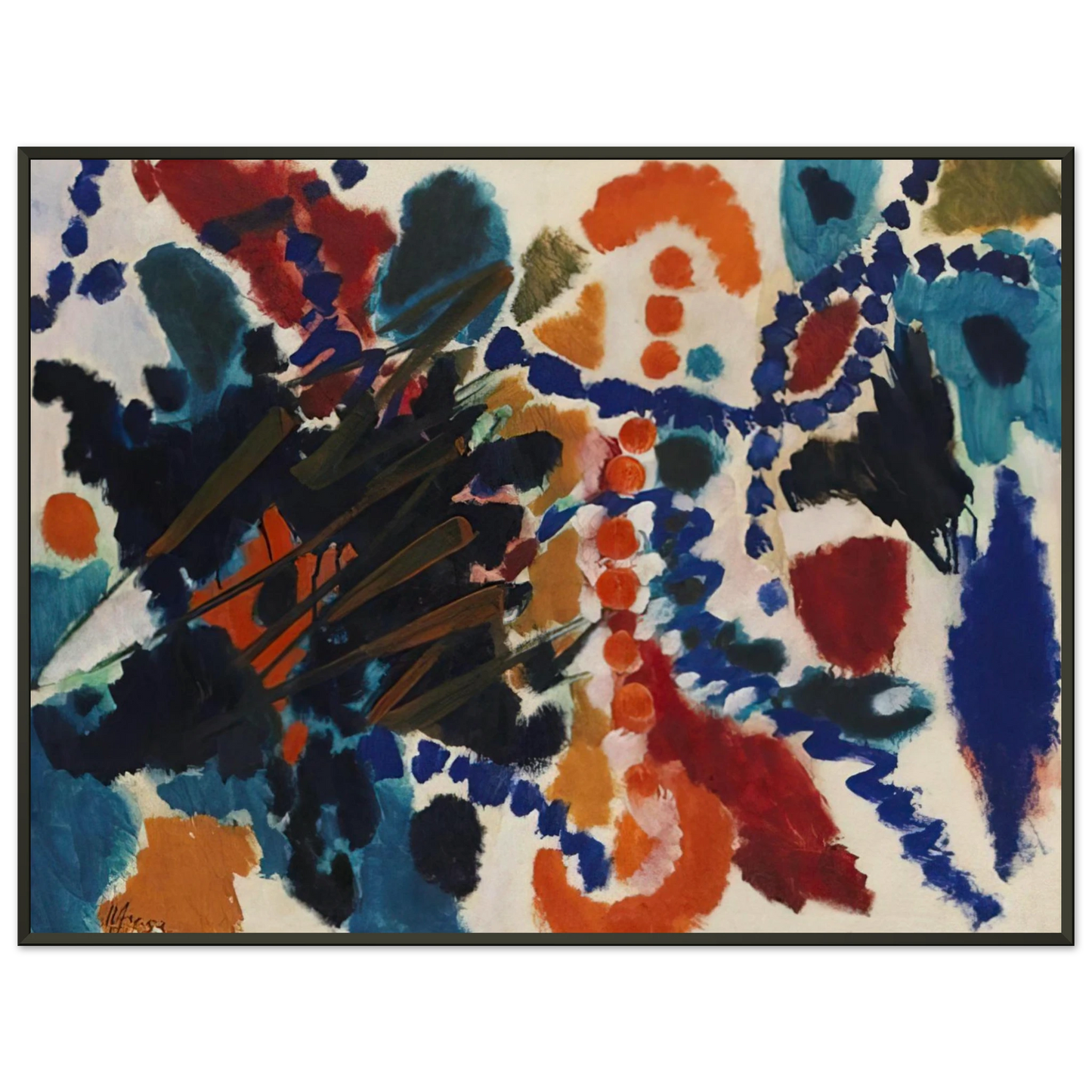 Ernst Wilhelm Nay Von Goldfarben und Blau 1953 Framed Art Print - Aluminum Frame - 60x80 cm / 24x32 inches
