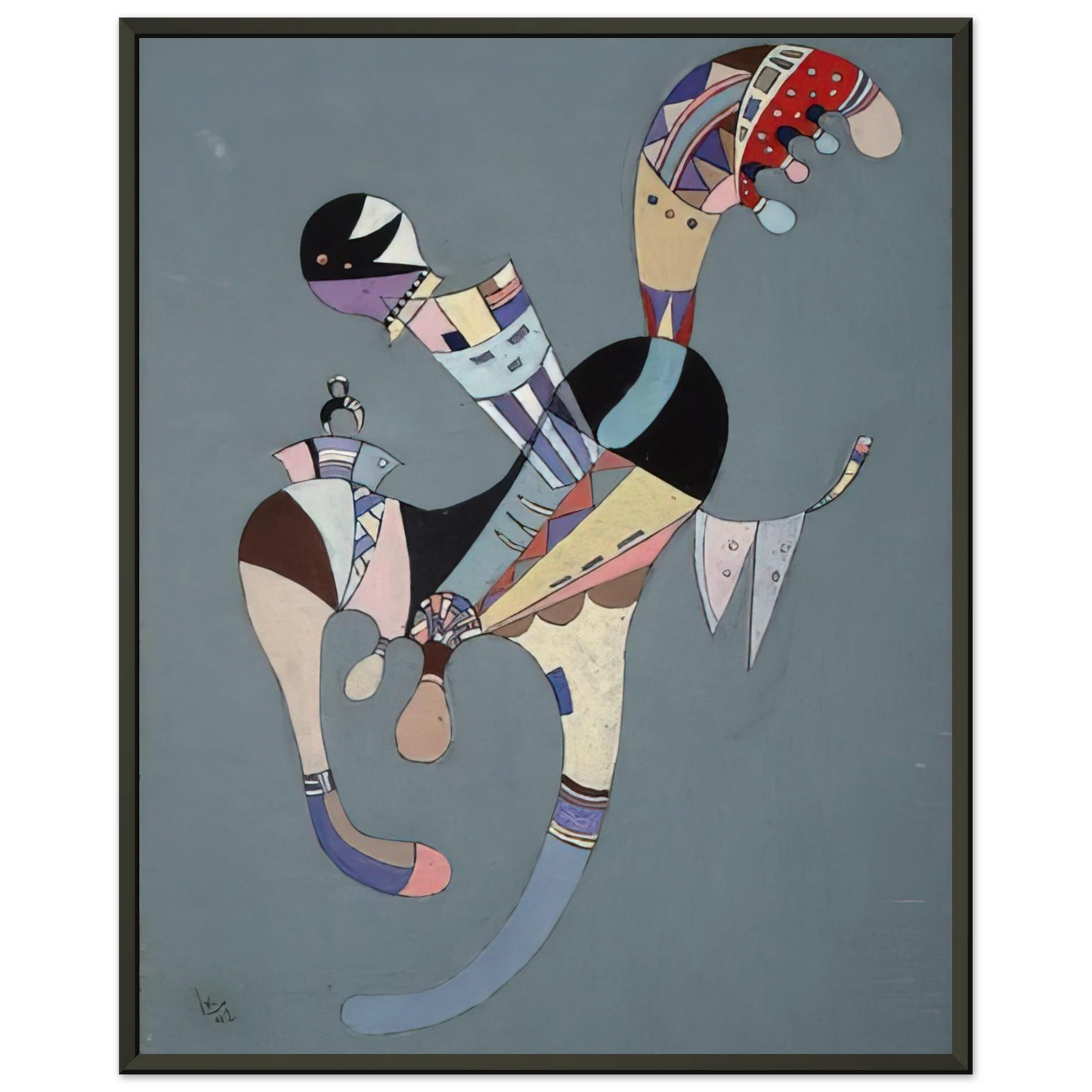 Wassily Kandinsky  A FLOATING FIGURE 1942 Framed Art Print  - Aluminum Frame - 70x100 cm / 28x40 inches