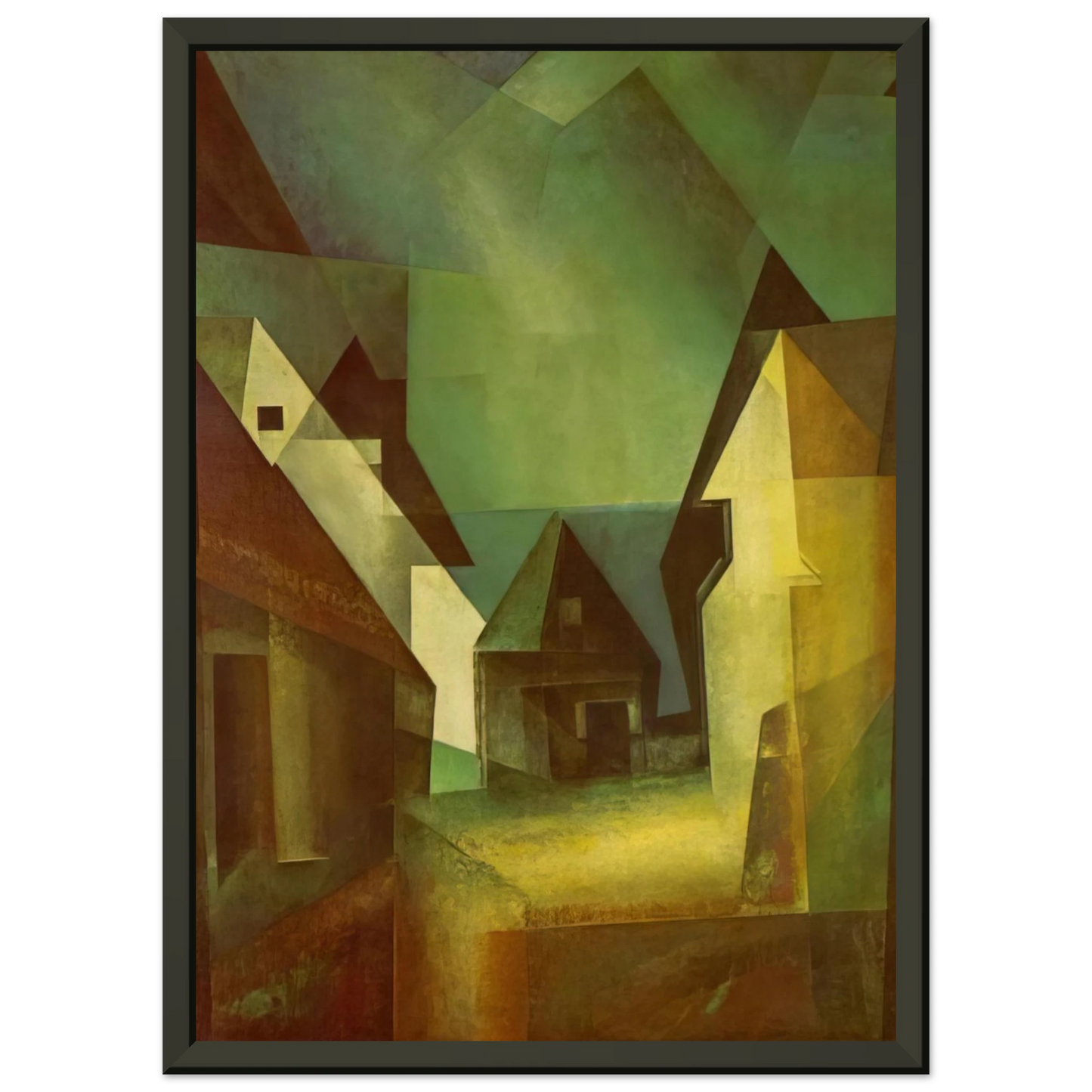 Lyonel Feininger GABERNDORF II 1924 Framed Art Print - Aluminum Frame - 40x50 cm / 16x20 inches