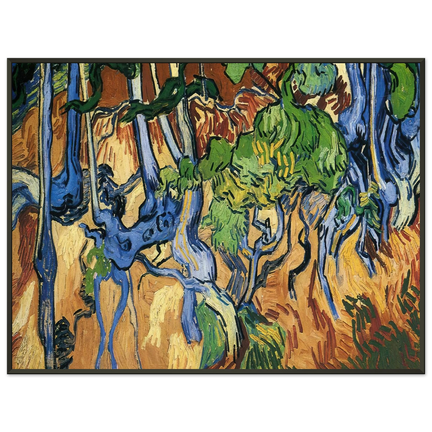 Vincent van Gogh Tree roots Framed Art Print - Aluminum Frame - 60x80 cm / 24x32 inches