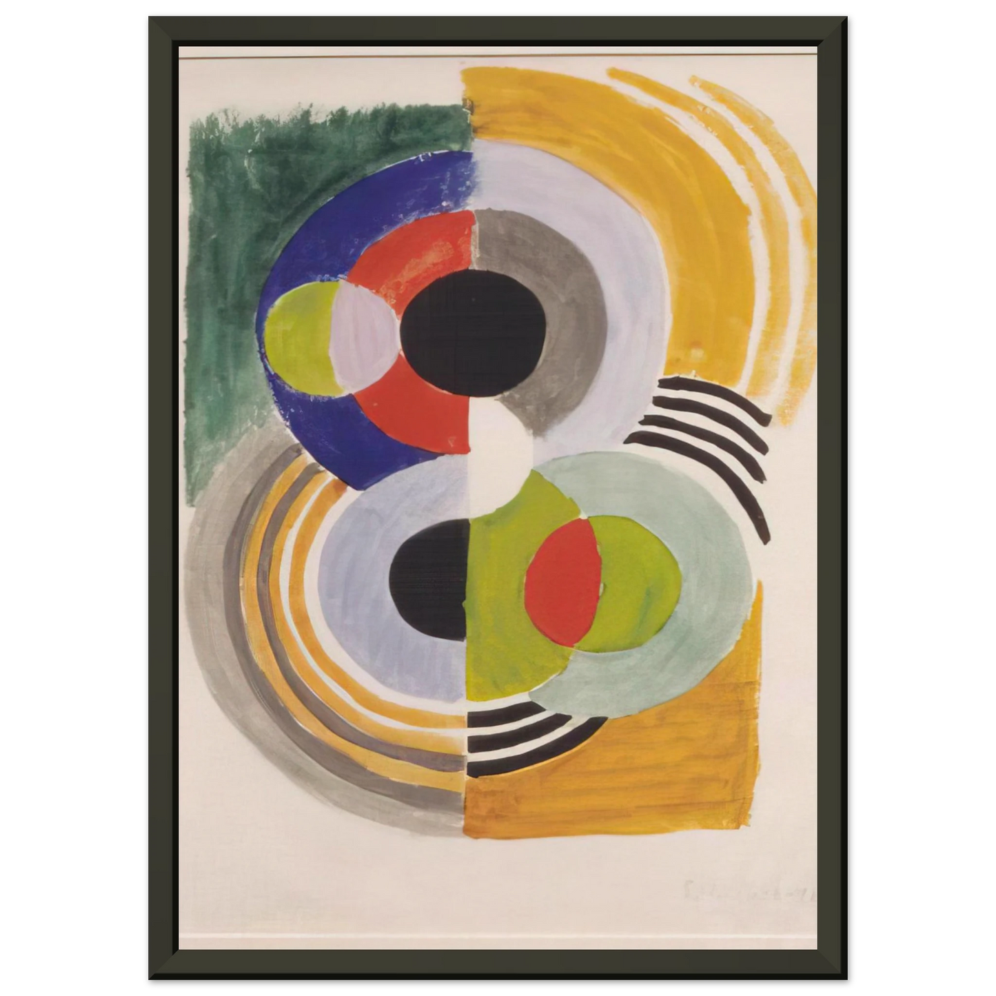 Sonia Delaunay COMPOSITION WITH DISCS Framed Art Print - Aluminum Frame - 70x100 cm / 28x40 inches