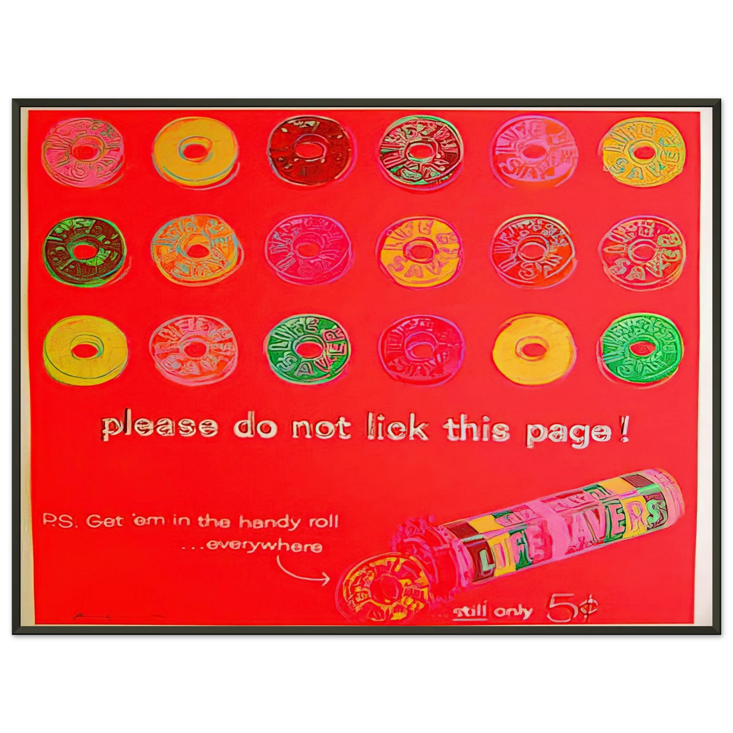 Andy Warhol Life Savers Framed Art Print - Aluminum Frame - 70x100 cm / 28x40 inches