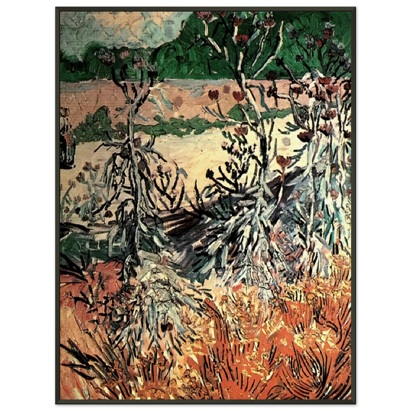 Vincent van Gogh Thistles Framed Art Print - Aluminum Frame - 70x100 cm / 28x40 inches