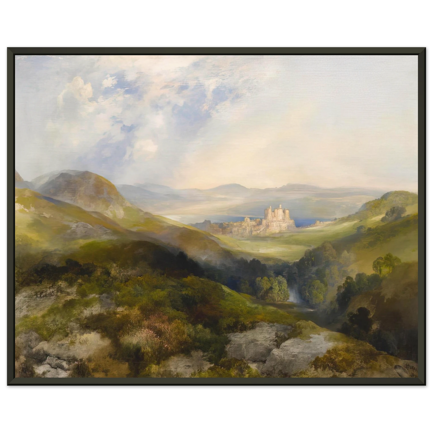 Thomas Moran Conway Castle Framed Art Print - Aluminum Frame - 40x50 cm / 16x20 inches