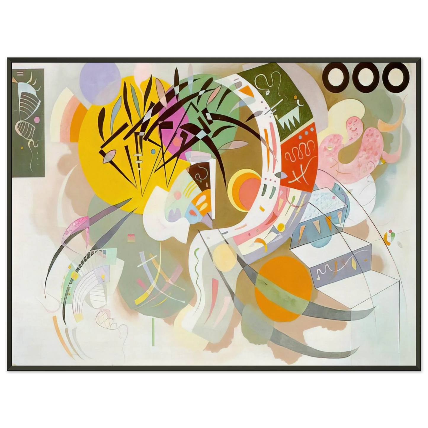 Wassily Kandinsky  DOMINANT CURVE 1936 Framed Art Print  - Aluminum Frame - 60x80 cm / 24x32 inches