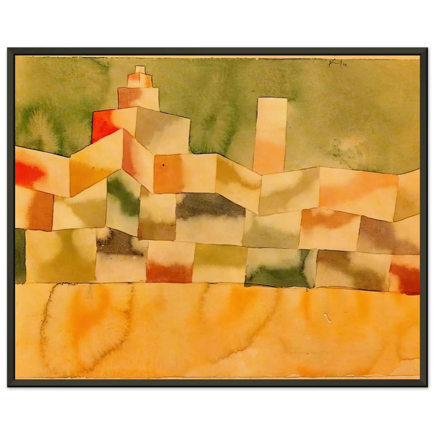 Paul Klee ORIENTAL ARCHITECTURE 1929 Framed Art Print - Aluminum Frame - 40x50 cm / 16x20 inches