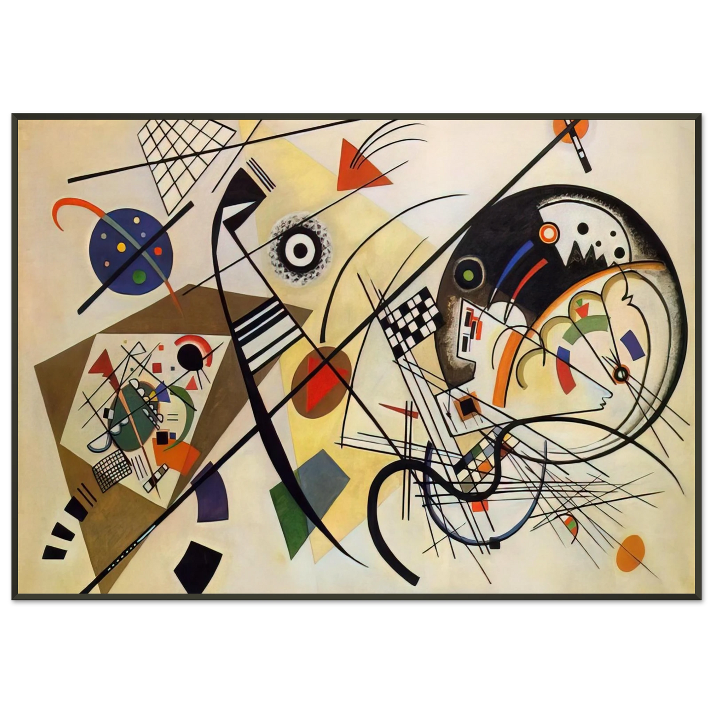 Wassily Kandinsky TRANSVERSE LINE 1923 Framed Art Print - Aluminum Frame - 21x29.7 cm / 8x12"