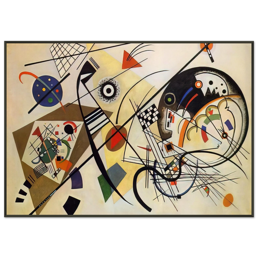 Wassily Kandinsky  TRANSVERSE LINE 1923 Framed Art Print  - Aluminum Frame - 21x29.7 cm / 8x12"