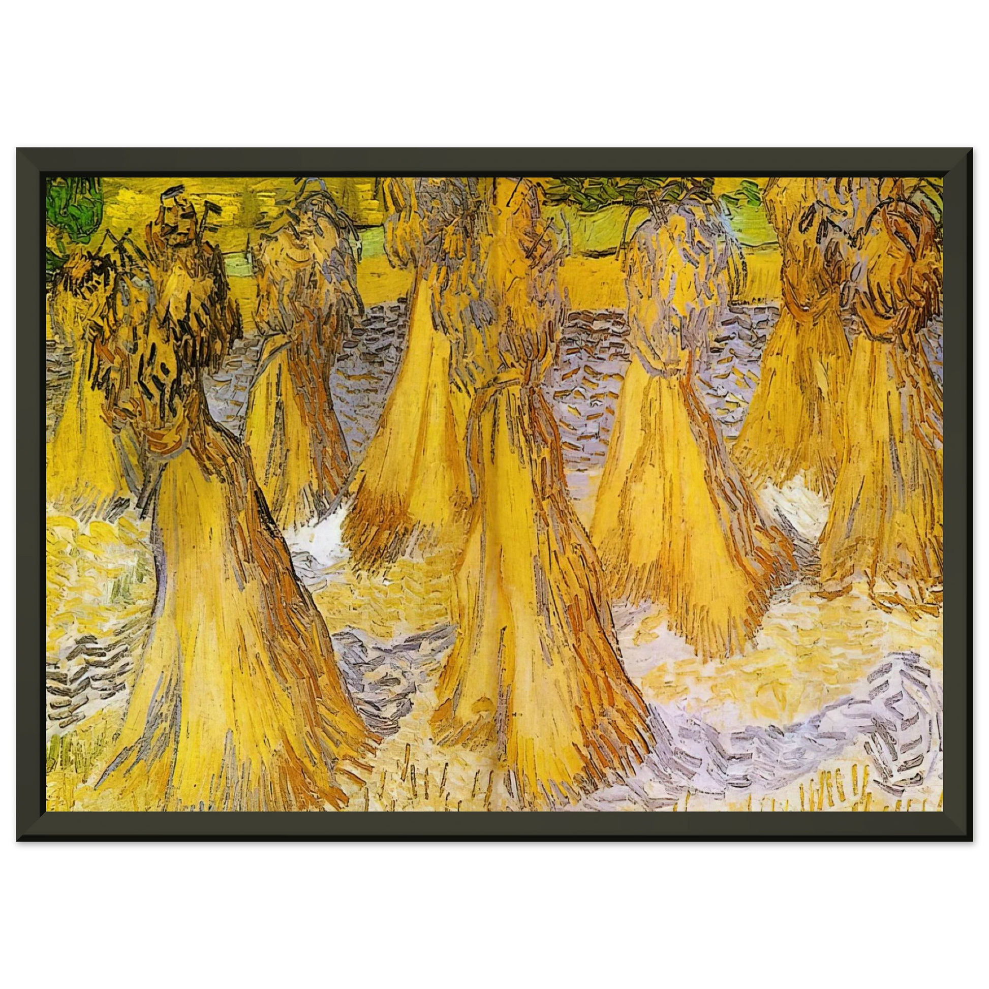Vincent van Gogh  Sheaves of Wheat Framed Art Print  - Aluminum Frame - 40x50 cm / 16x20 inches