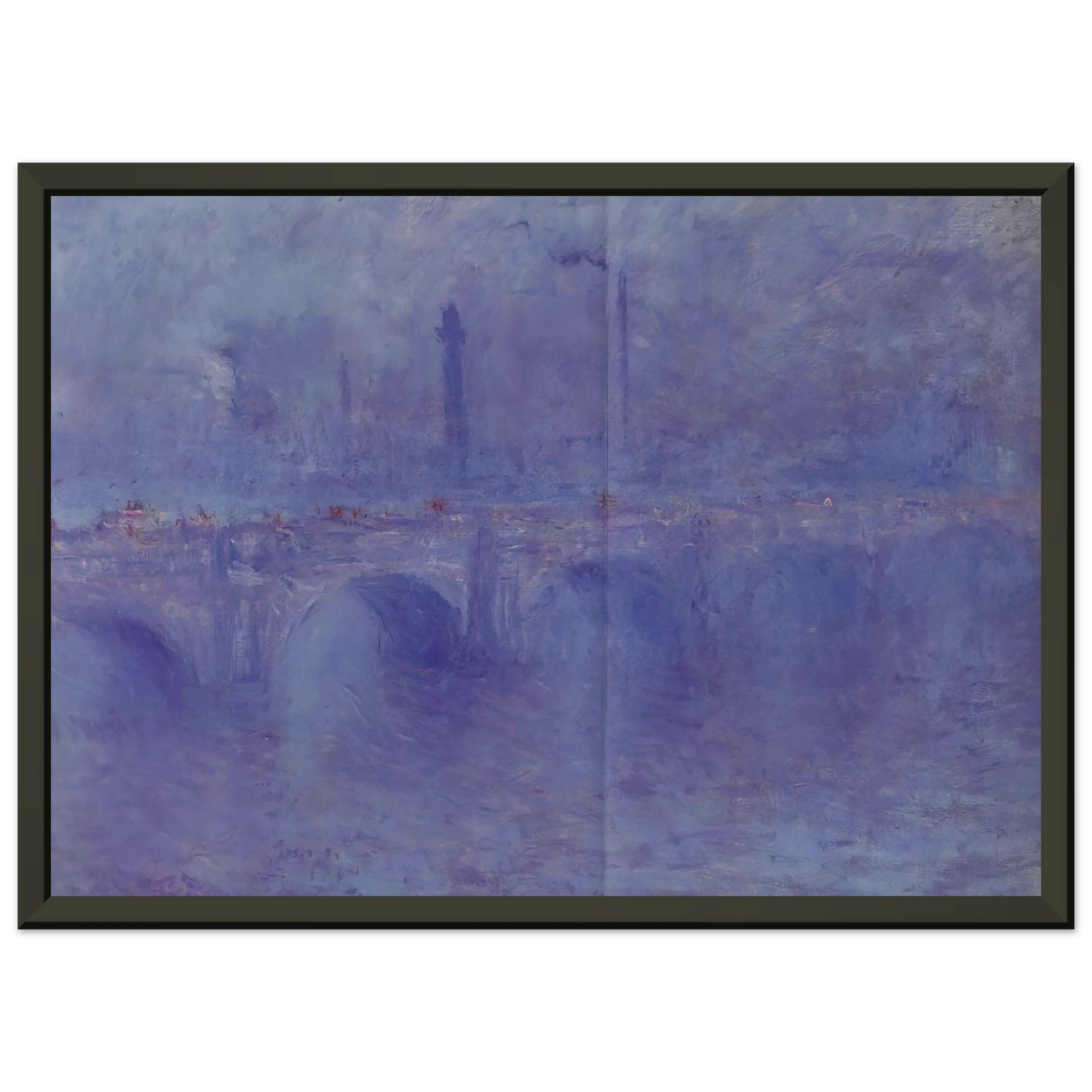 claude monet Waterloo Bridge Effect of Fog Framed Art Print - Aluminum Frame - 60x80 cm / 24x32 inches