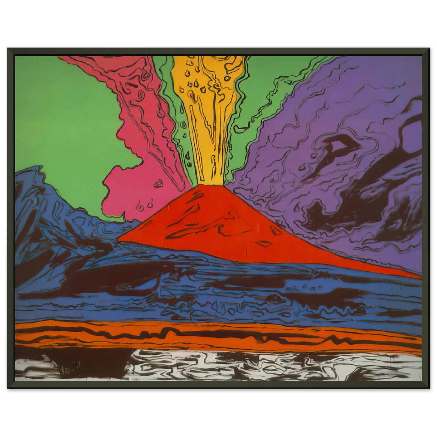 Andy Warhol Vesuvius Framed Art Print - Aluminum Frame - 60x80 cm / 24x32 inches