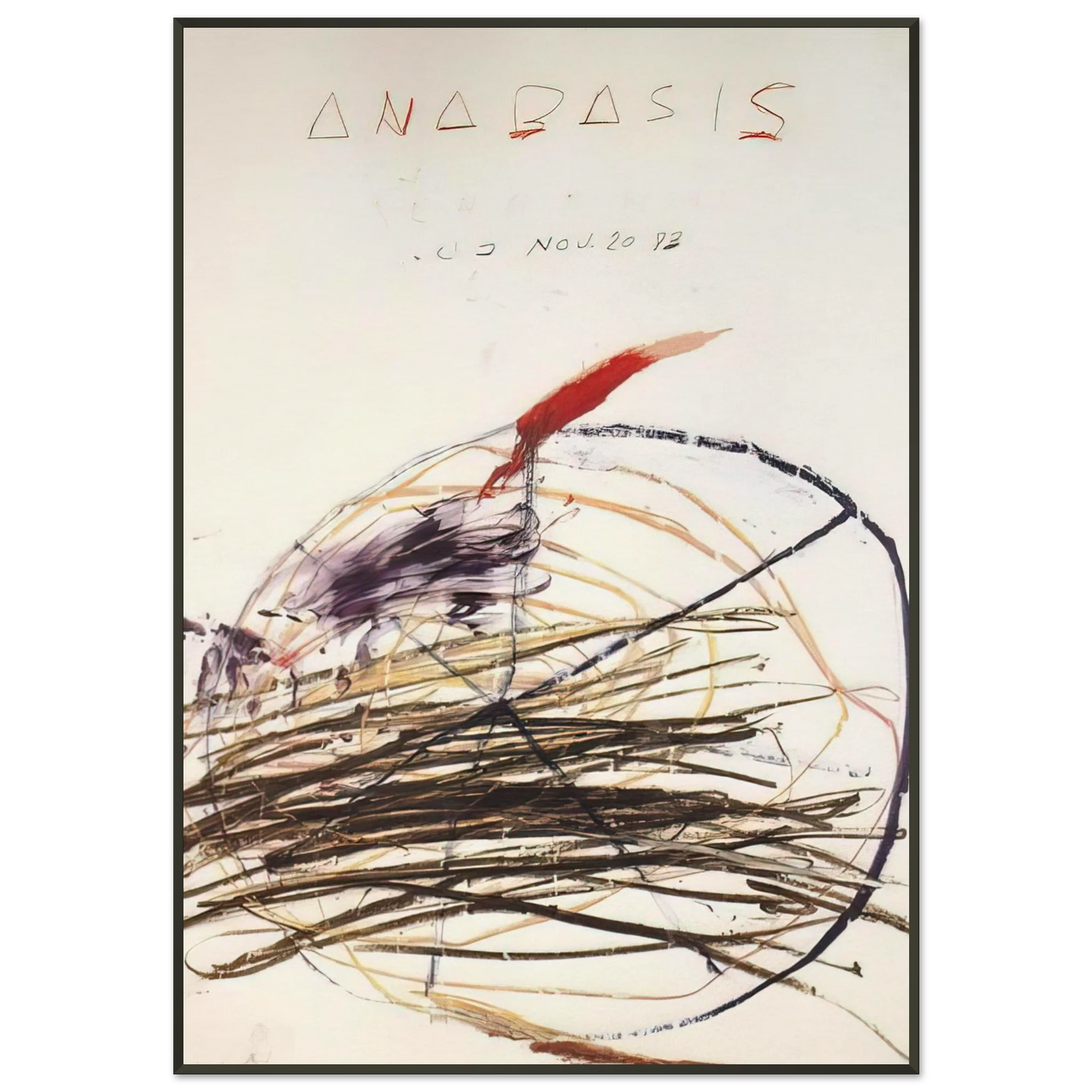Cy Twombly Anabasis Xenephon Framed Art Print - Aluminum Frame - 21x29.7 cm / 8x12"