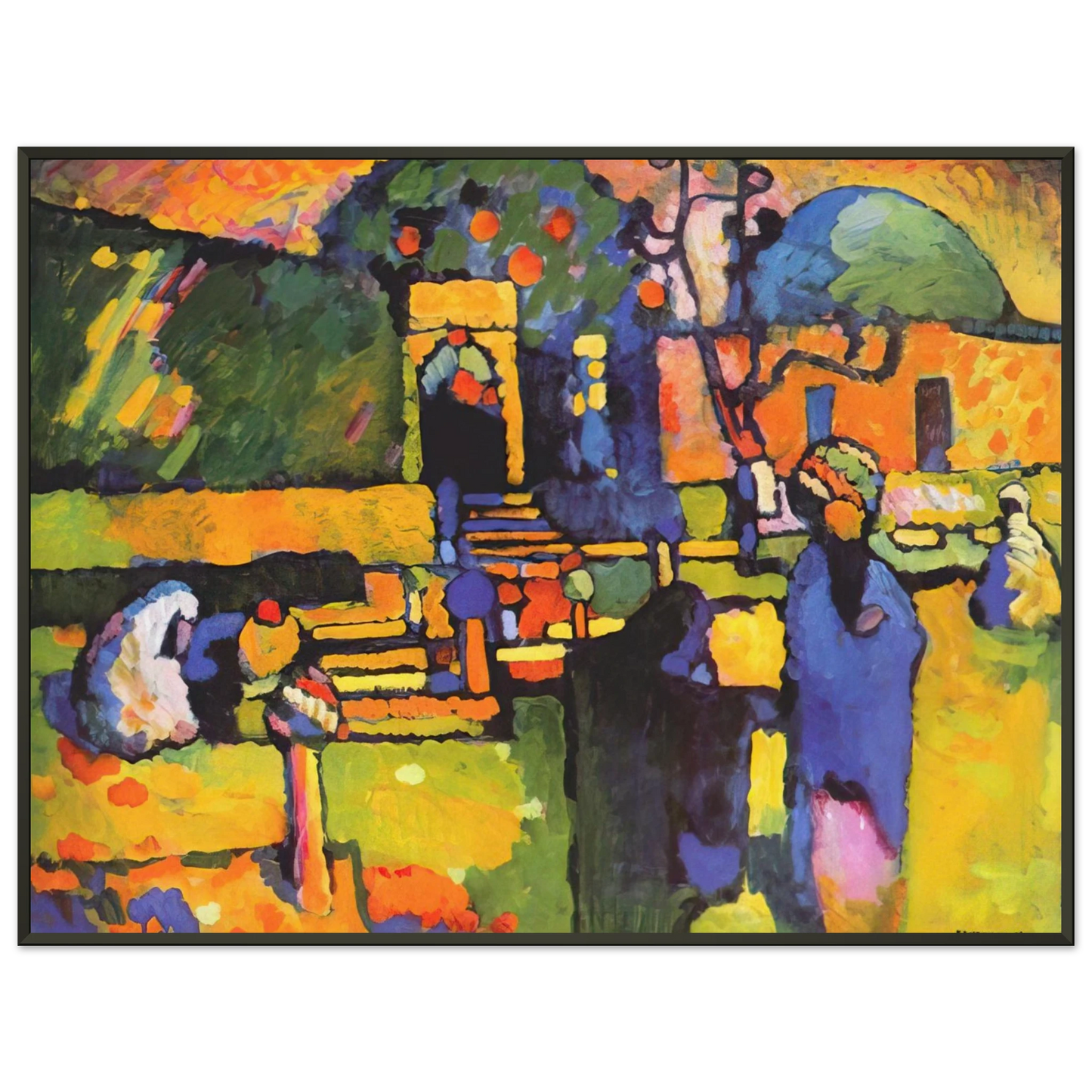 Wassily Kandinsky  ARABS I CEMETERY 1909 Framed Art Print  - Aluminum Frame - 40x50 cm / 16x20 inches