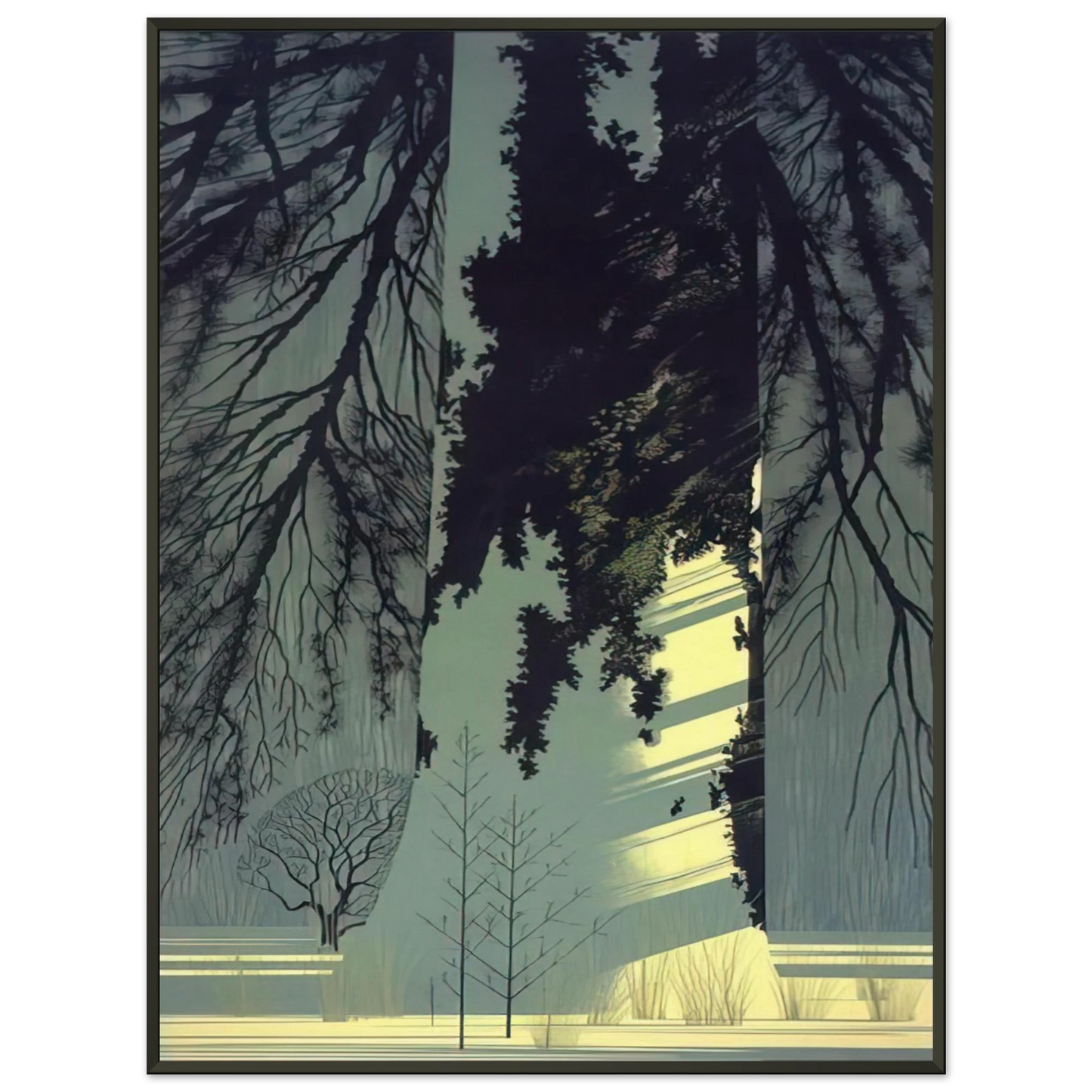 Eyvind Earle Snow White Framed Art Print - Aluminum Frame - 60x80 cm / 24x32 inches