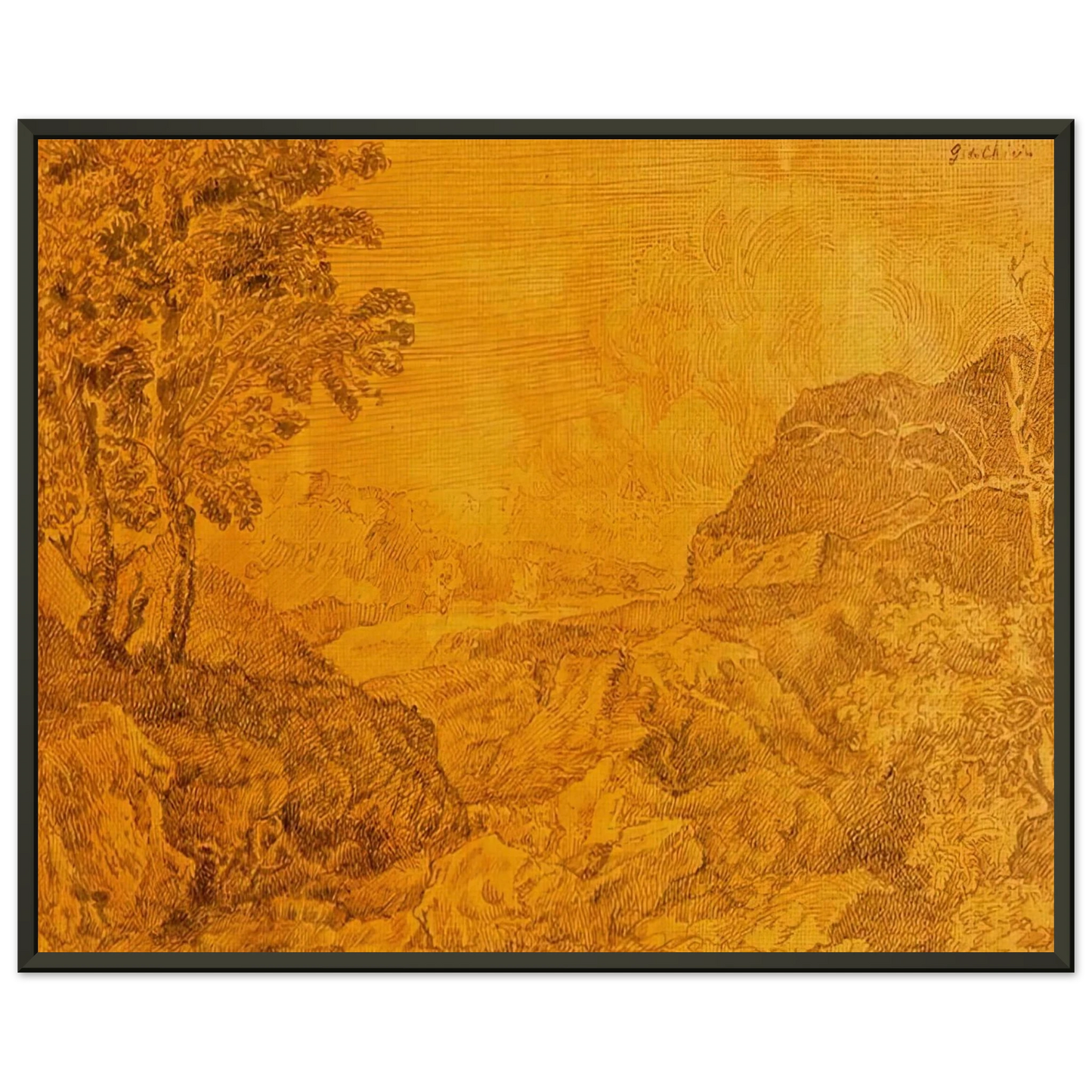 Giorgio de Chirico A VILLAGE IN SUMMERSET 1 Framed Art Print - Aluminum Frame - 60x80 cm / 24x32 inches