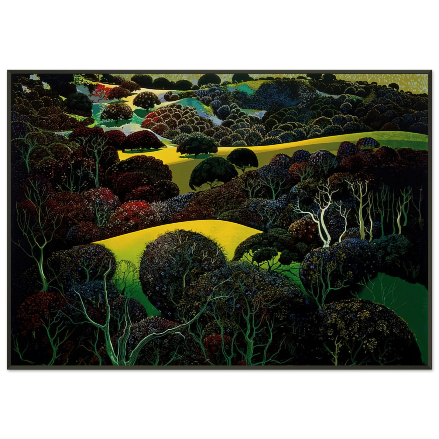 Eyvind Earle Santa Ynez Memories Framed Art Print - Aluminum Frame - 21x29.7 cm / 8x12"