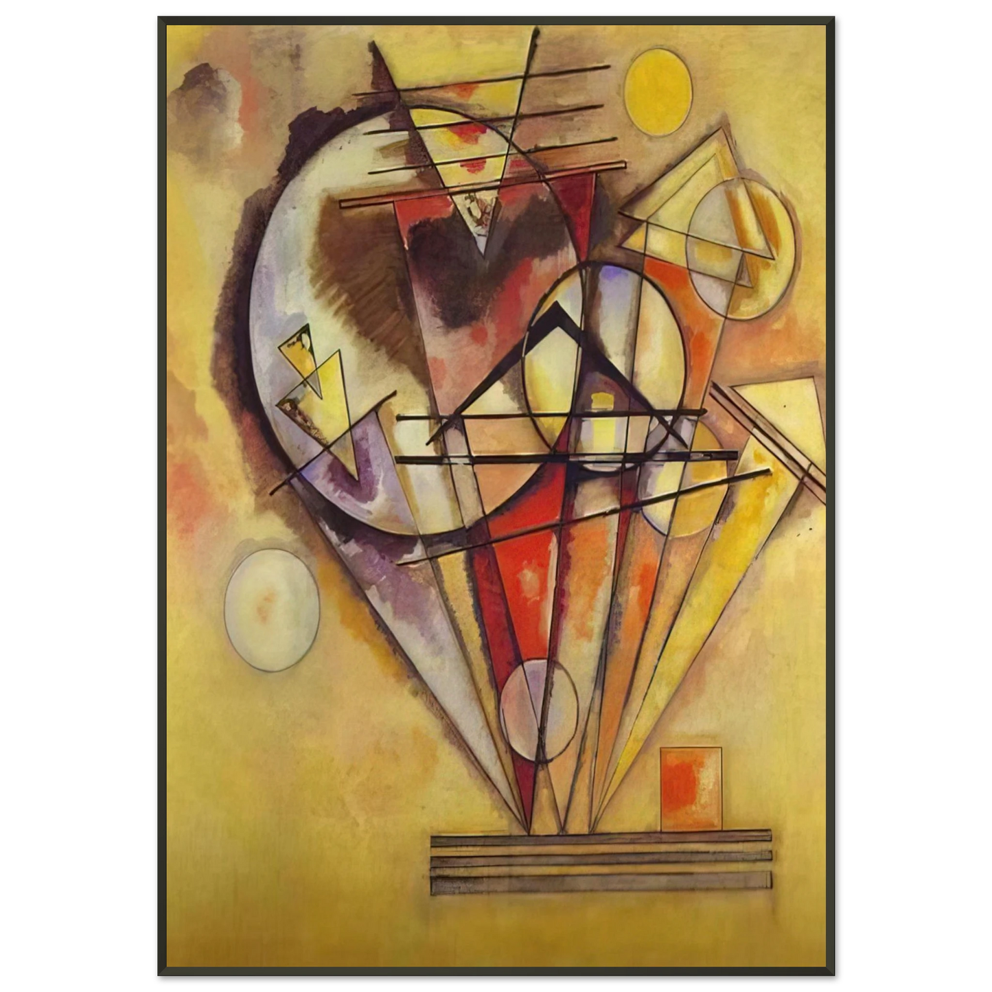 Wassily Kandinsky ON THE POINTS 1928 Framed Art Print - Aluminum Frame - 21x29.7 cm / 8x12"