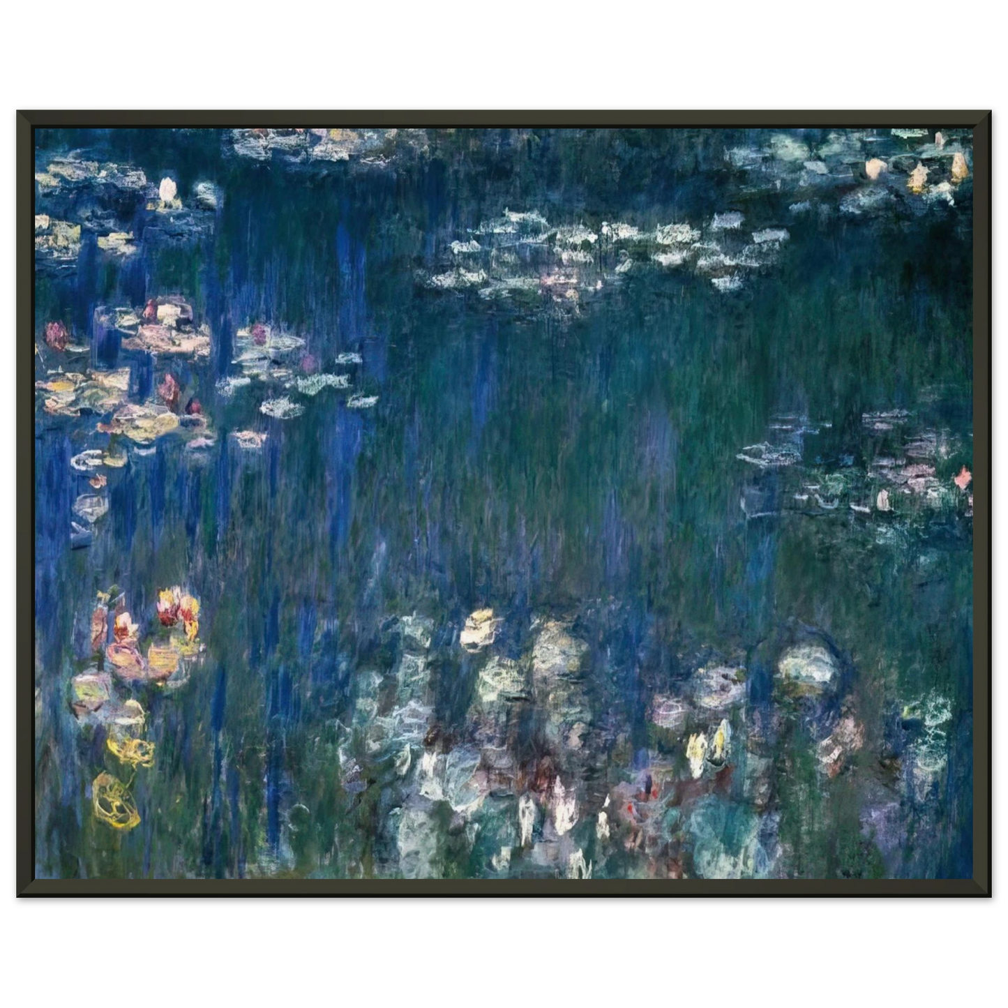 claude monet Water Lilies Green Harmony Framed Art Print - Aluminum Frame - 40x50 cm / 16x20 inches
