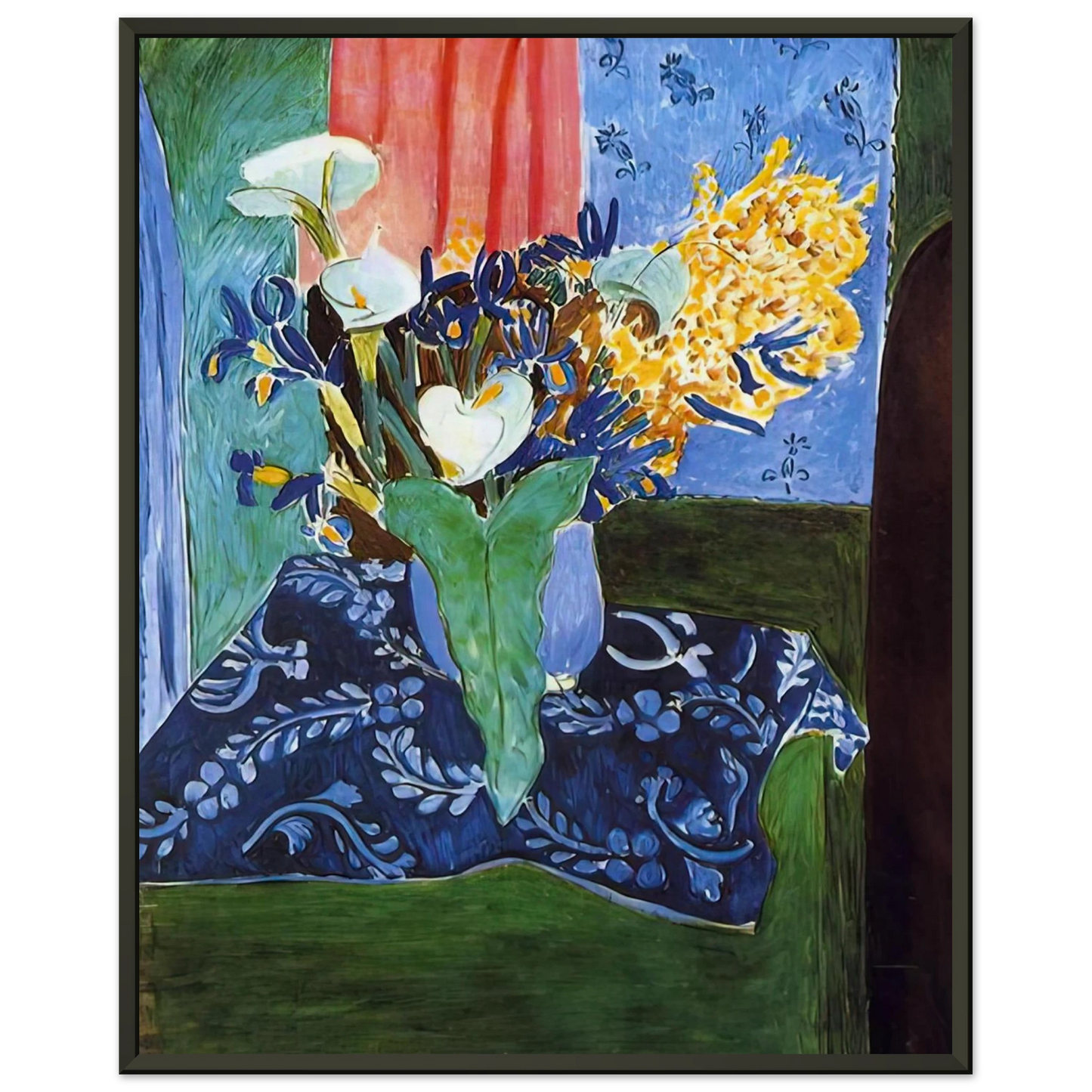 Henri Matisse CALLA LILIES IRISES AND MIMOSAS 1913 Framed Art Print - Aluminum Frame - 40x50 cm / 16x20 inches