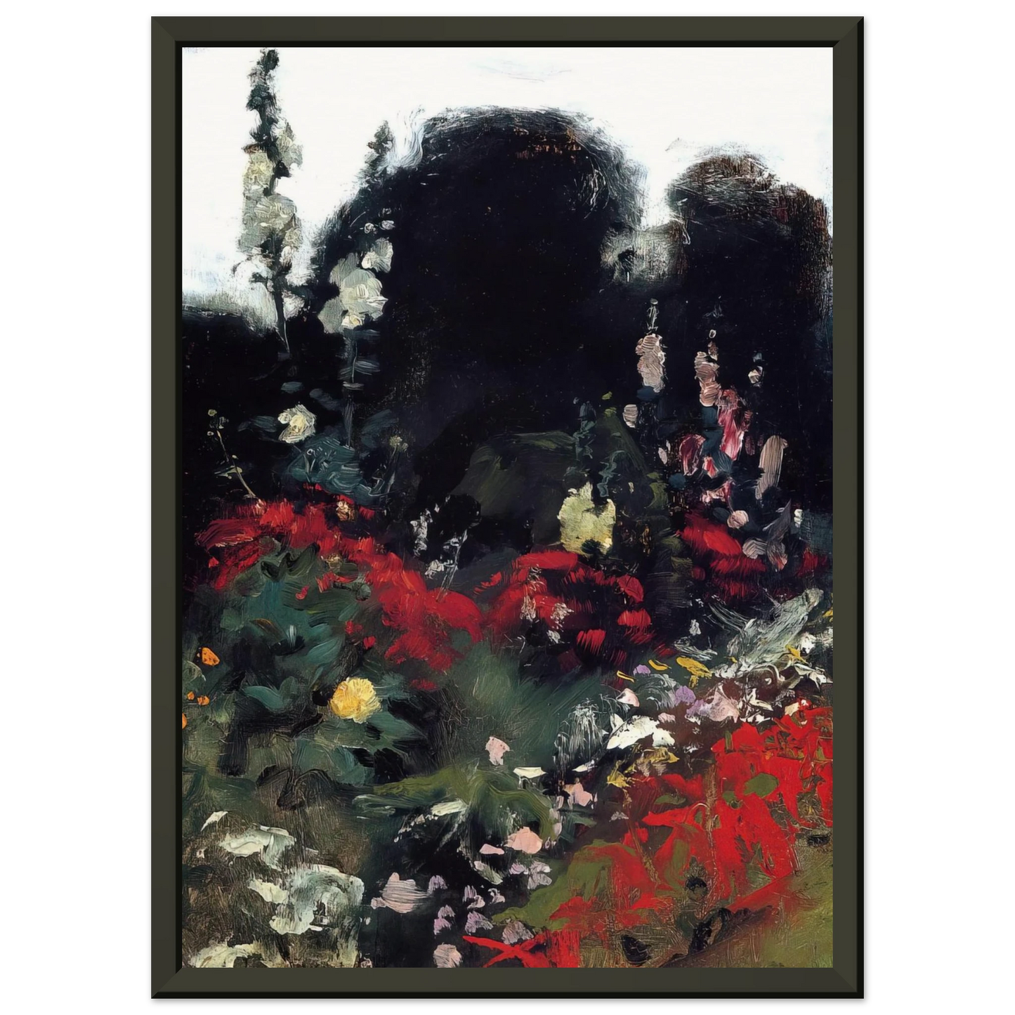 John Singer Sargent Corner of a Garden Framed Art Print - Aluminum Frame - 70x100 cm / 28x40 inches