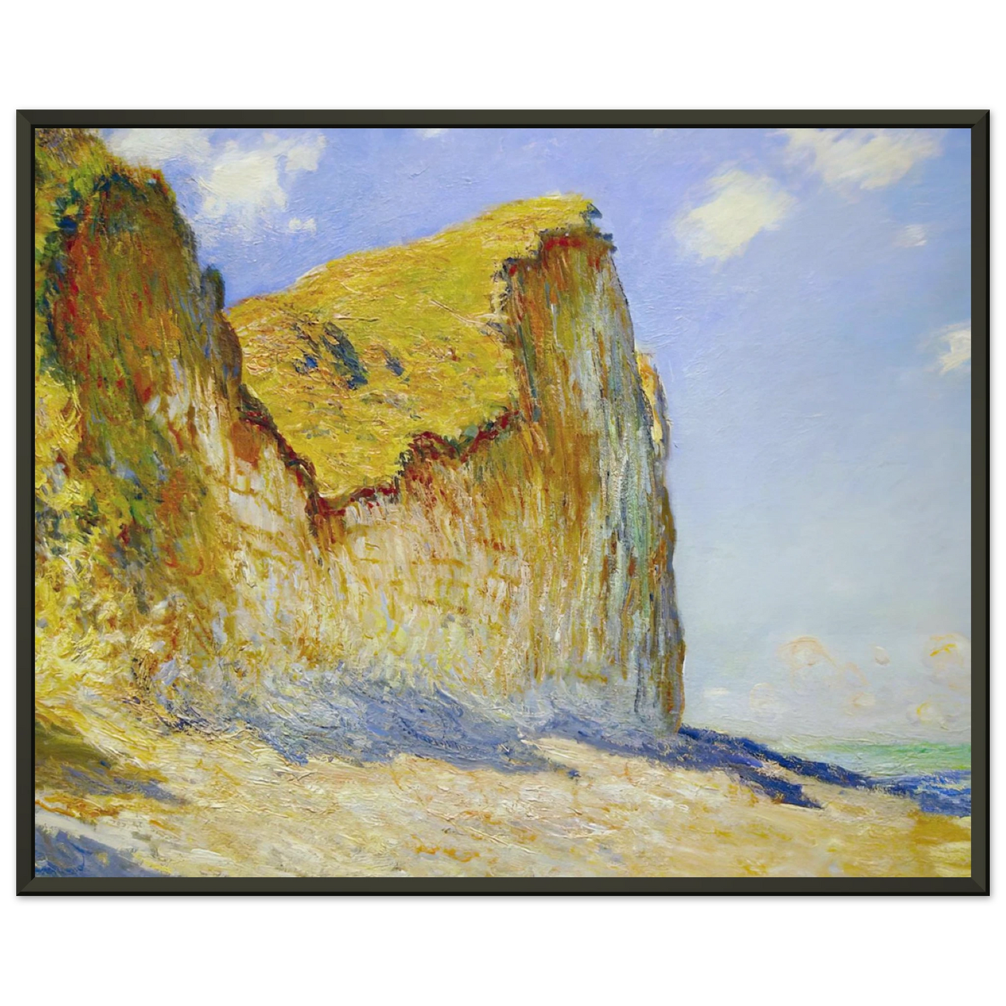 claude monet Cliffs near Pourville Framed Art Print - Aluminum Frame - 70x100 cm / 28x40 inches