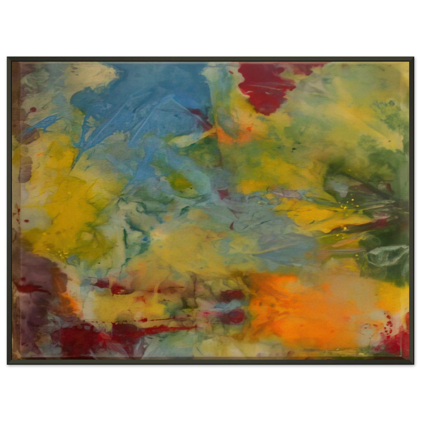 Sam Gilliam Blue Swirl Framed Art Print - Aluminum Frame - 70x100 cm / 28x40 inches