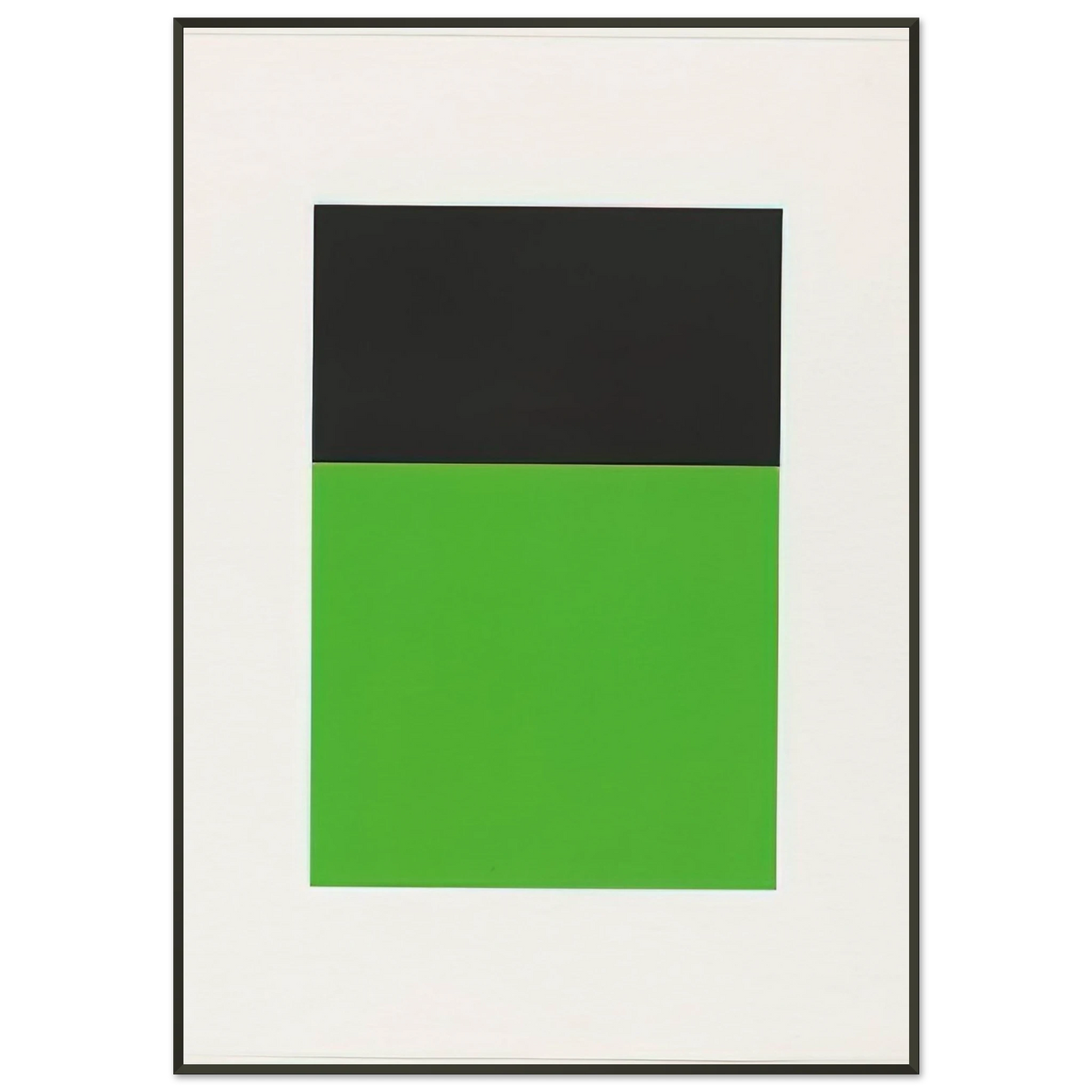Ellsworth Kelly BlackGreen from the Series of Ten Lithographs Framed Art Print - Aluminum Frame - 21x29.7 cm / 8x12"