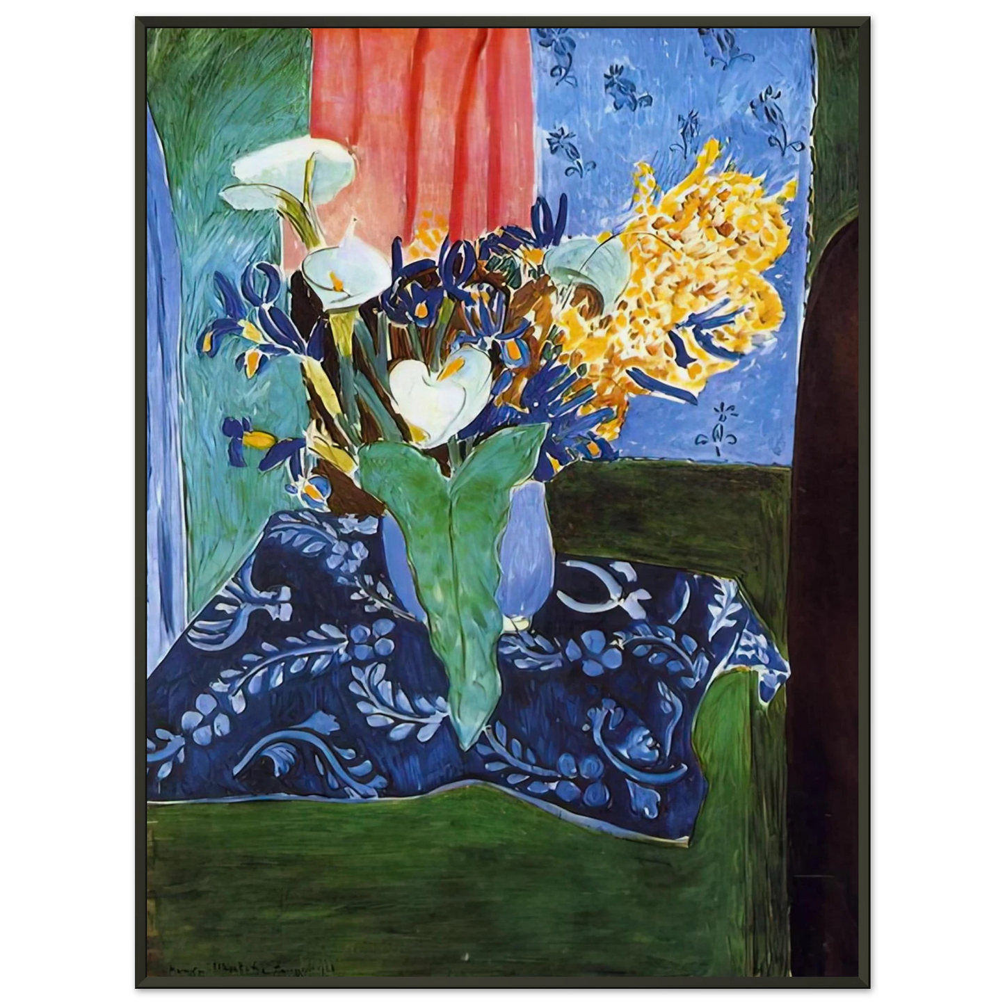 Henri Matisse CALLA LILIES IRISES AND MIMOSAS 1913 Framed Art Print - Aluminum Frame - 60x80 cm / 24x32 inches