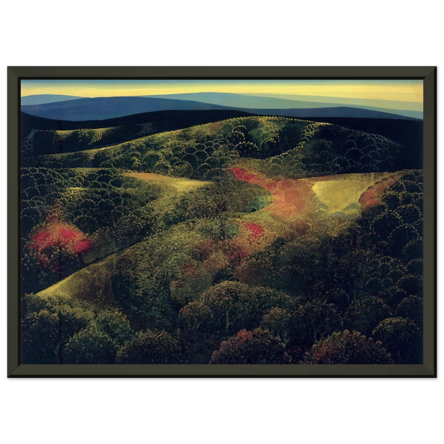 Eyvind Earle  Late October Framed Art Print  - Aluminum Frame - 70x100 cm / 28x40 inches
