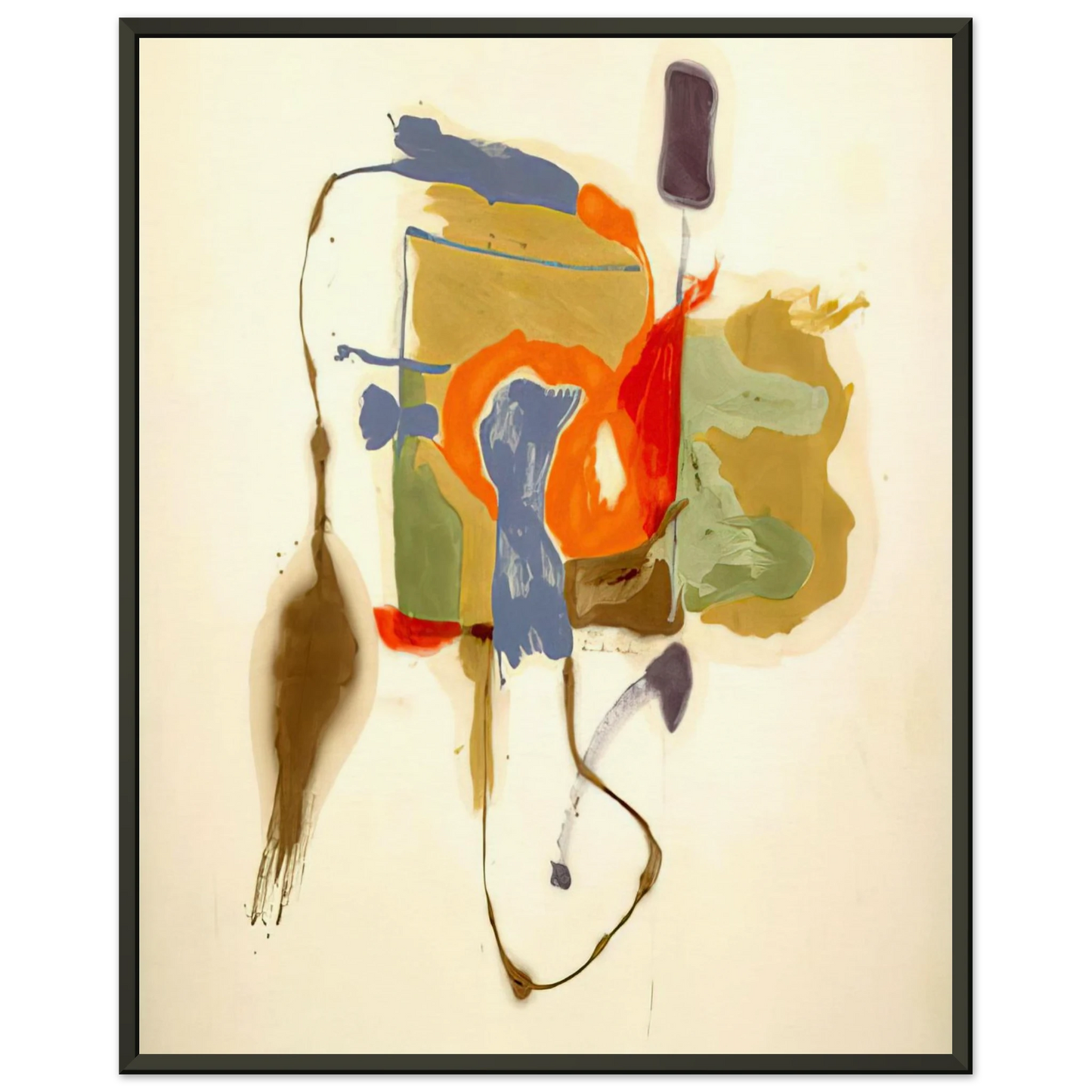 Helen Frankenthaler  Blue Form in a Scene  1961 Framed Art Print  - Aluminum Frame - 70x100 cm / 28x40 inches