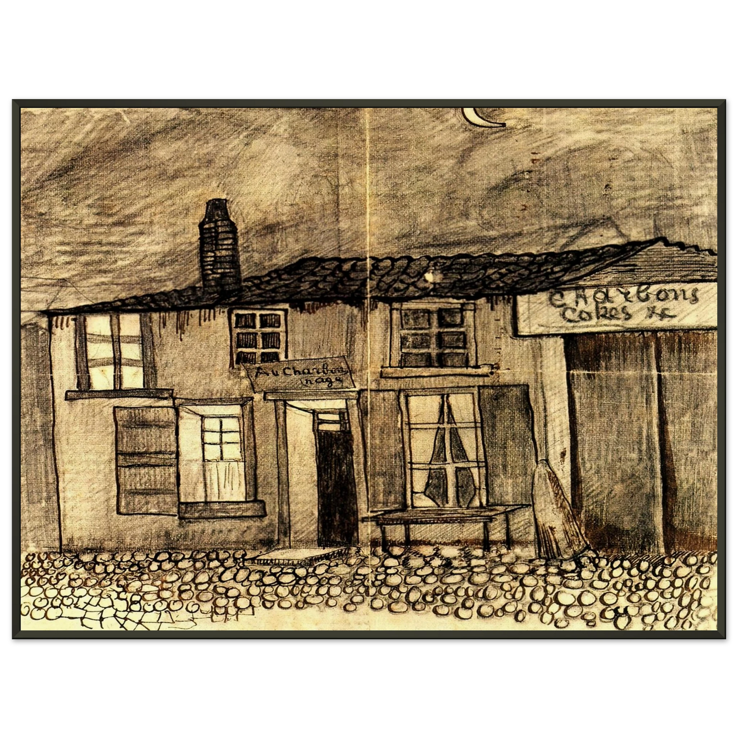Vincent van Gogh Au Charbonnage Cafe Framed Art Print - Aluminum Frame - 40x50 cm / 16x20 inches