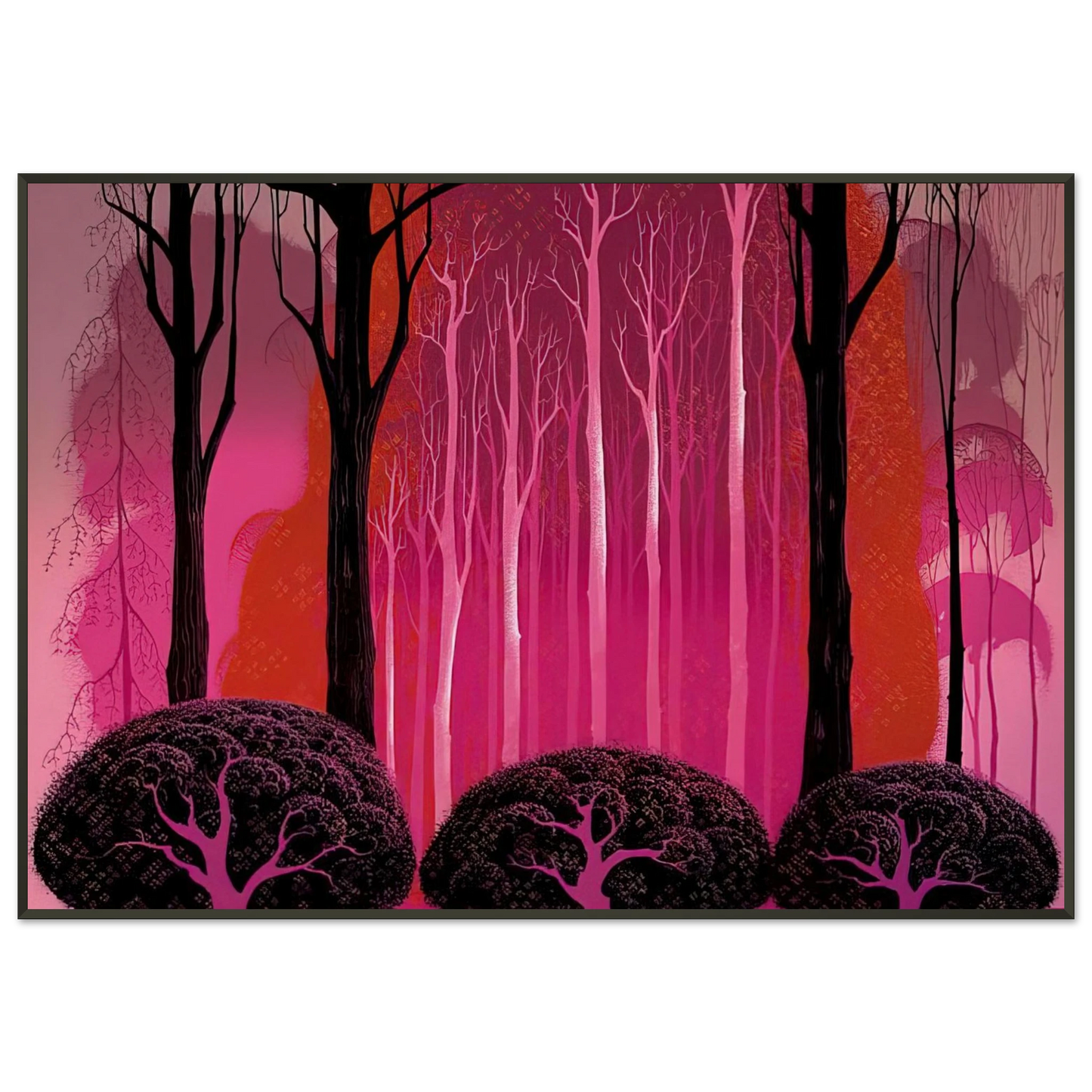 Eyvind Earle Crimson Glory Framed Art Print - Aluminum Frame - 21x29.7 cm / 8x12"