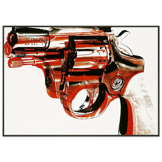 Andy Warhol  Gun Framed Art Print  - Aluminum Frame - 21x29.7 cm / 8x12"