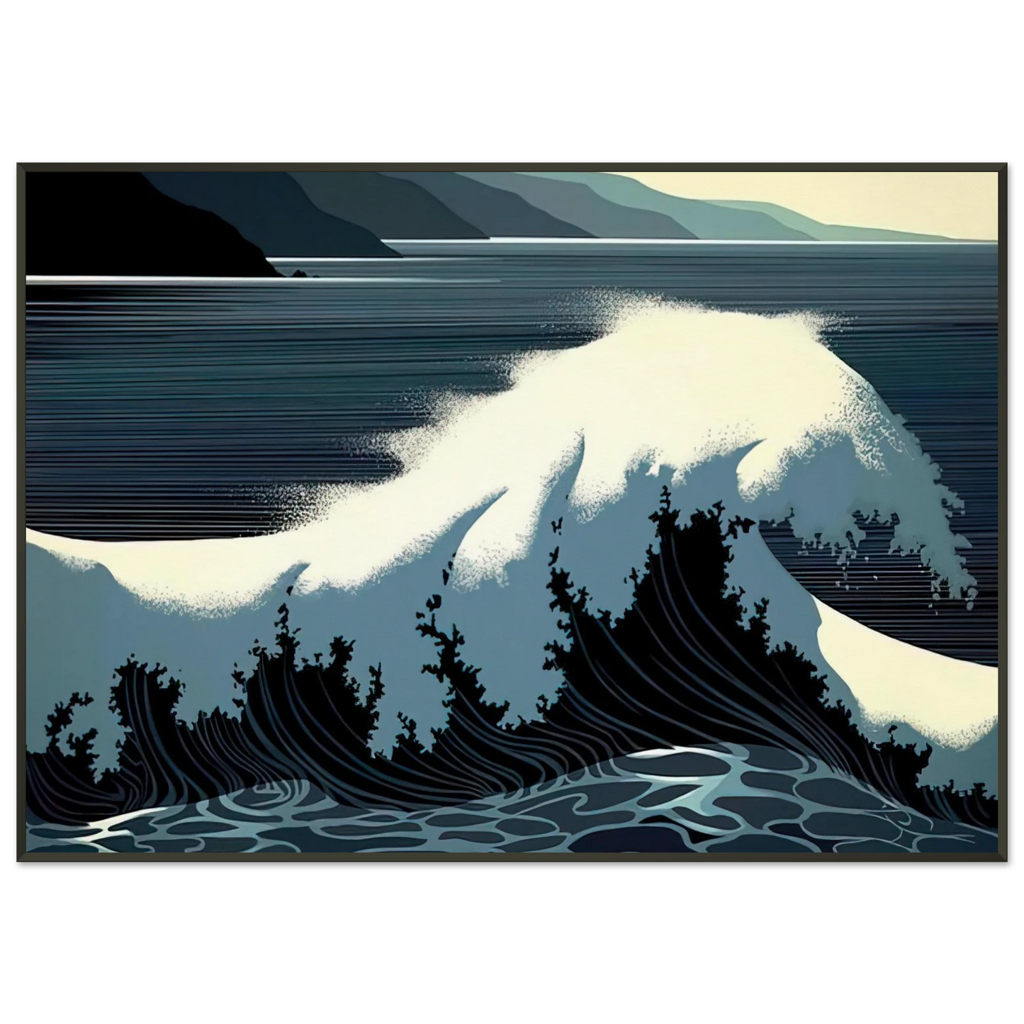 Eyvind Earle  A Sounding of Surf Framed Art Print  - Aluminum Frame - 21x29.7 cm / 8x12"
