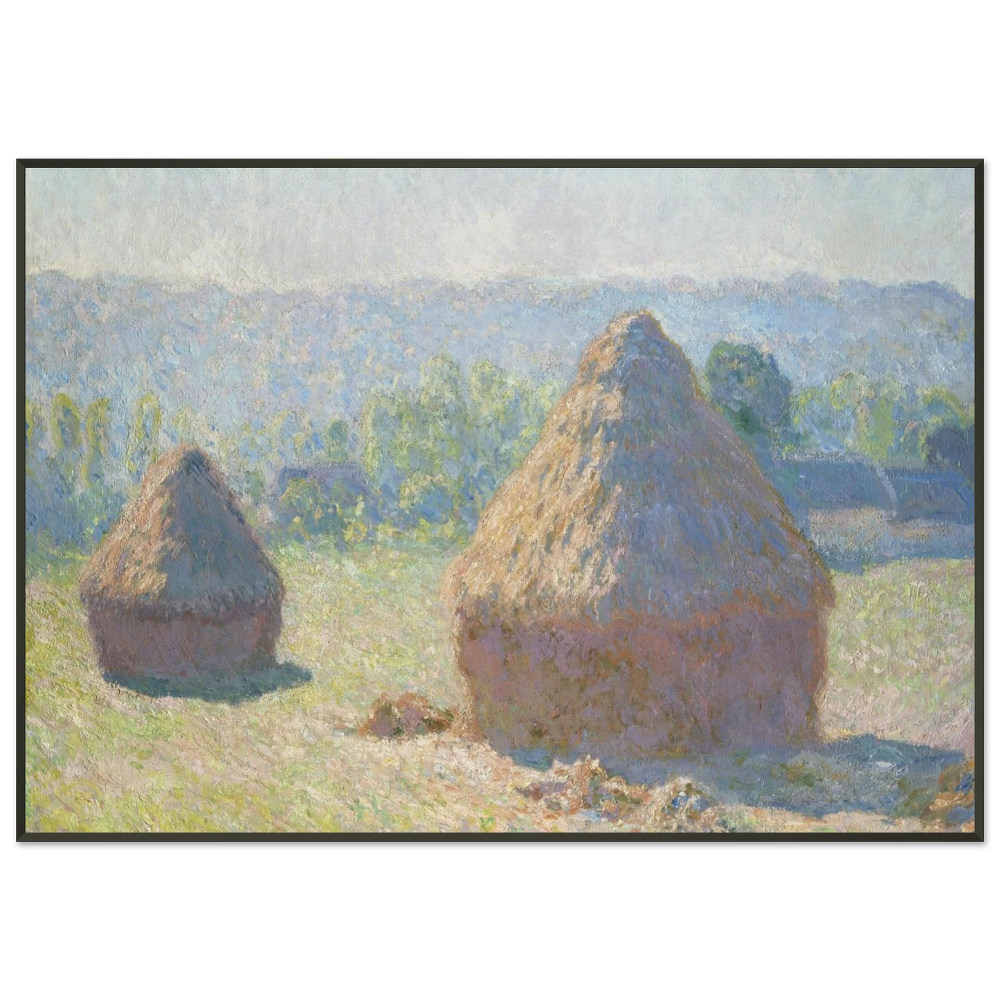 claude monet  Haystacks end of Summer Framed Art Print  - Aluminum Frame - 21x29.7 cm / 8x12"